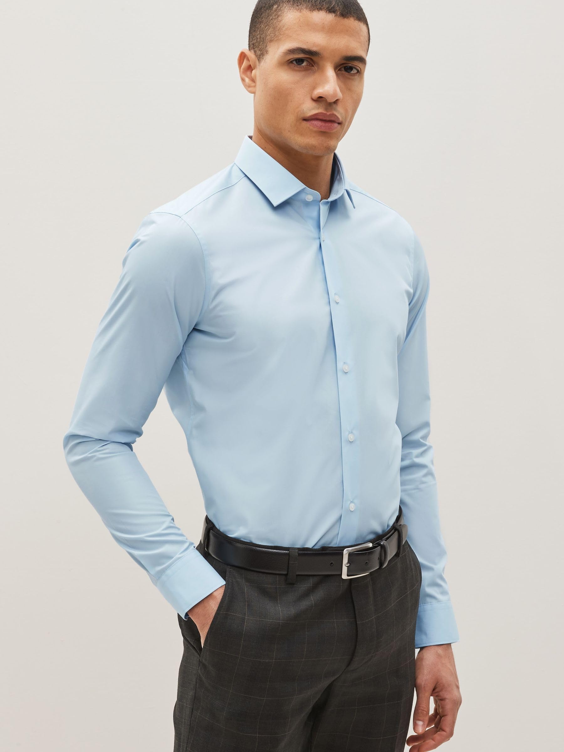 NEXT Camicia Easy-Care Skinny Uomo Taglia 41 Misto Cotone