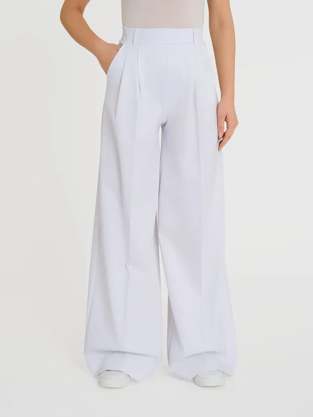 Ragno Compact Light The Wide Leg pantalone donna bianco