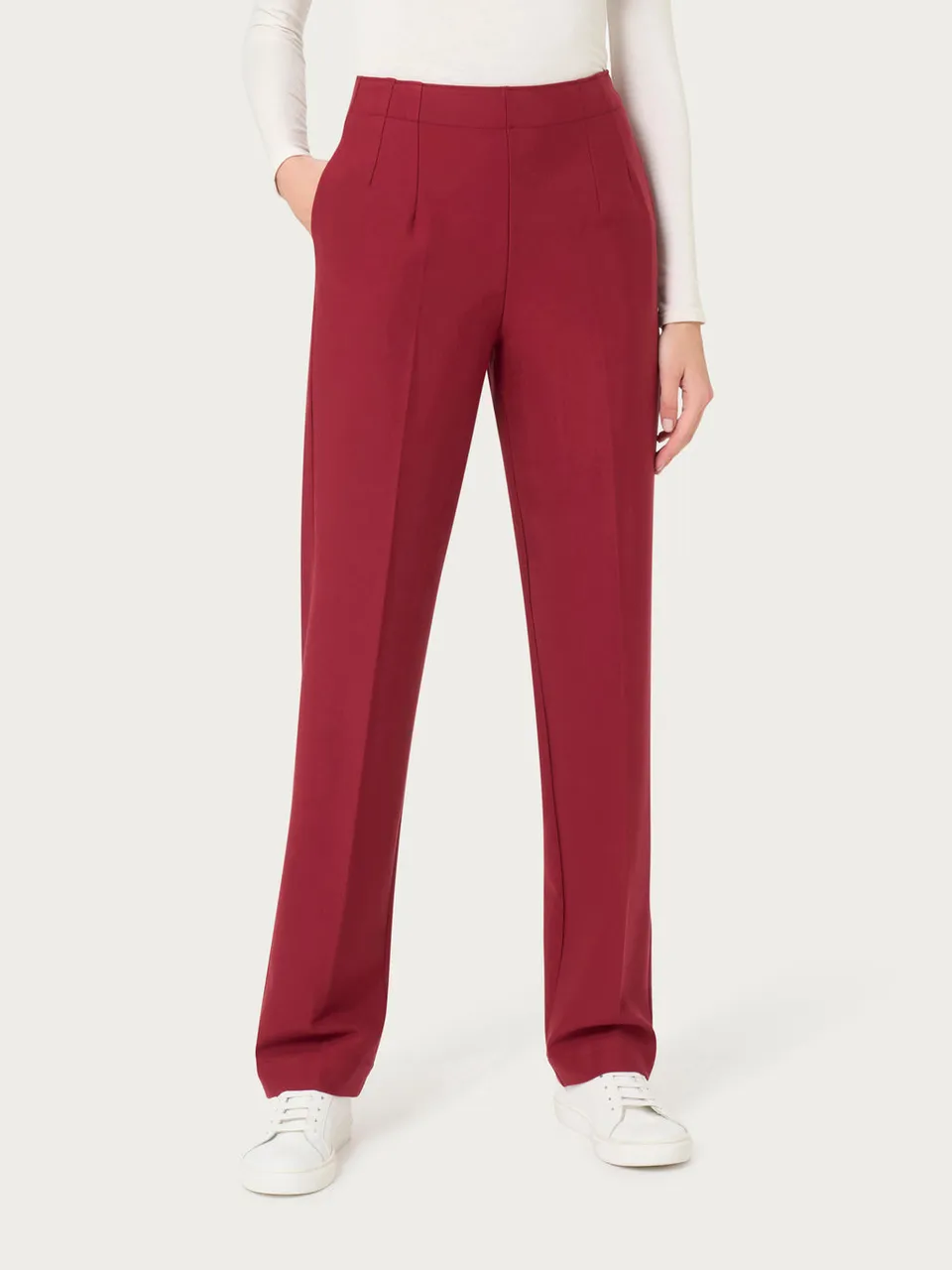 Ragno Compact pantaloni donna dritti Tibetan Red con tasche