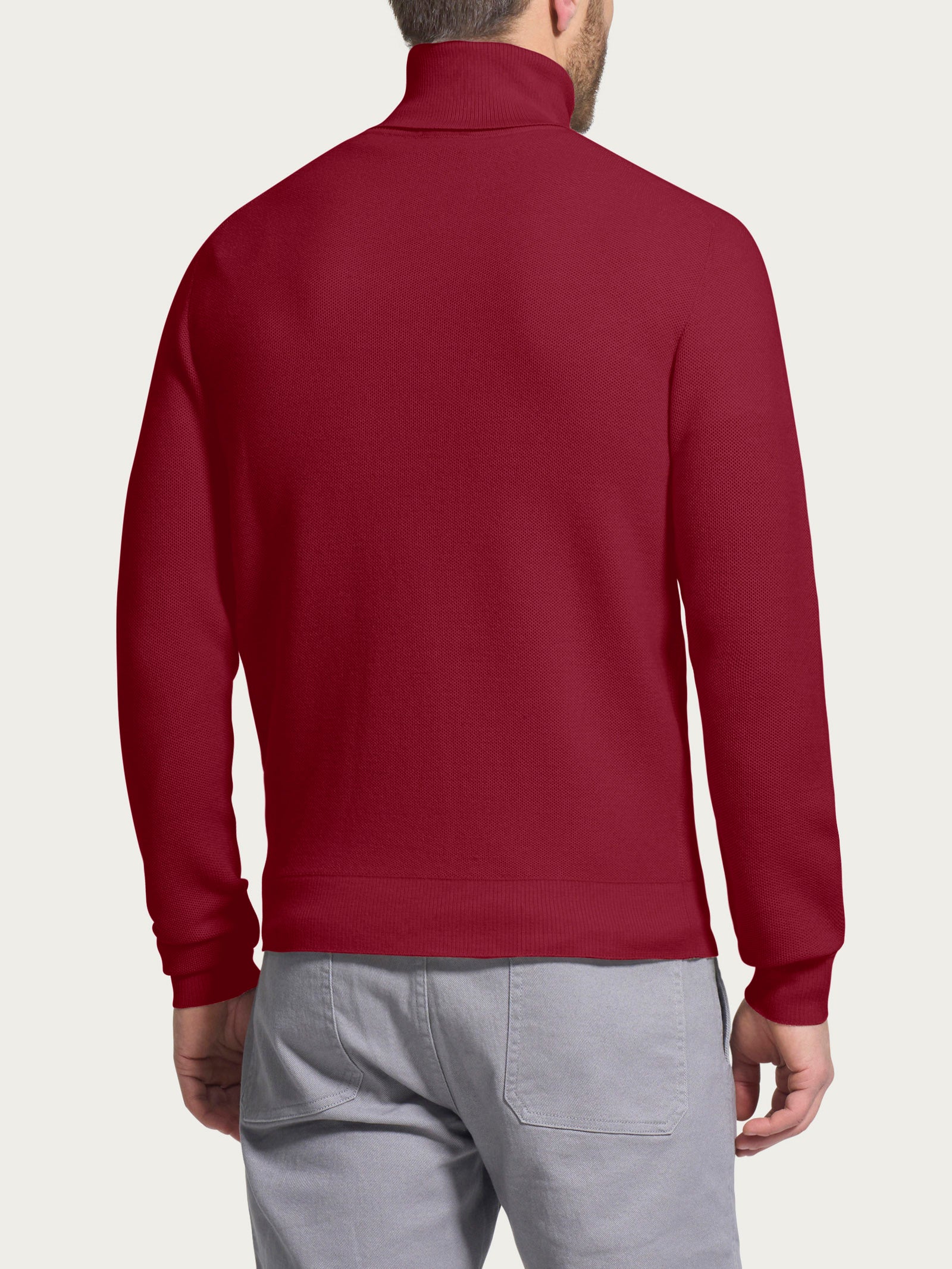 Ragno Merino Soft dolcevita Punto Links Tibetan Red pura lana