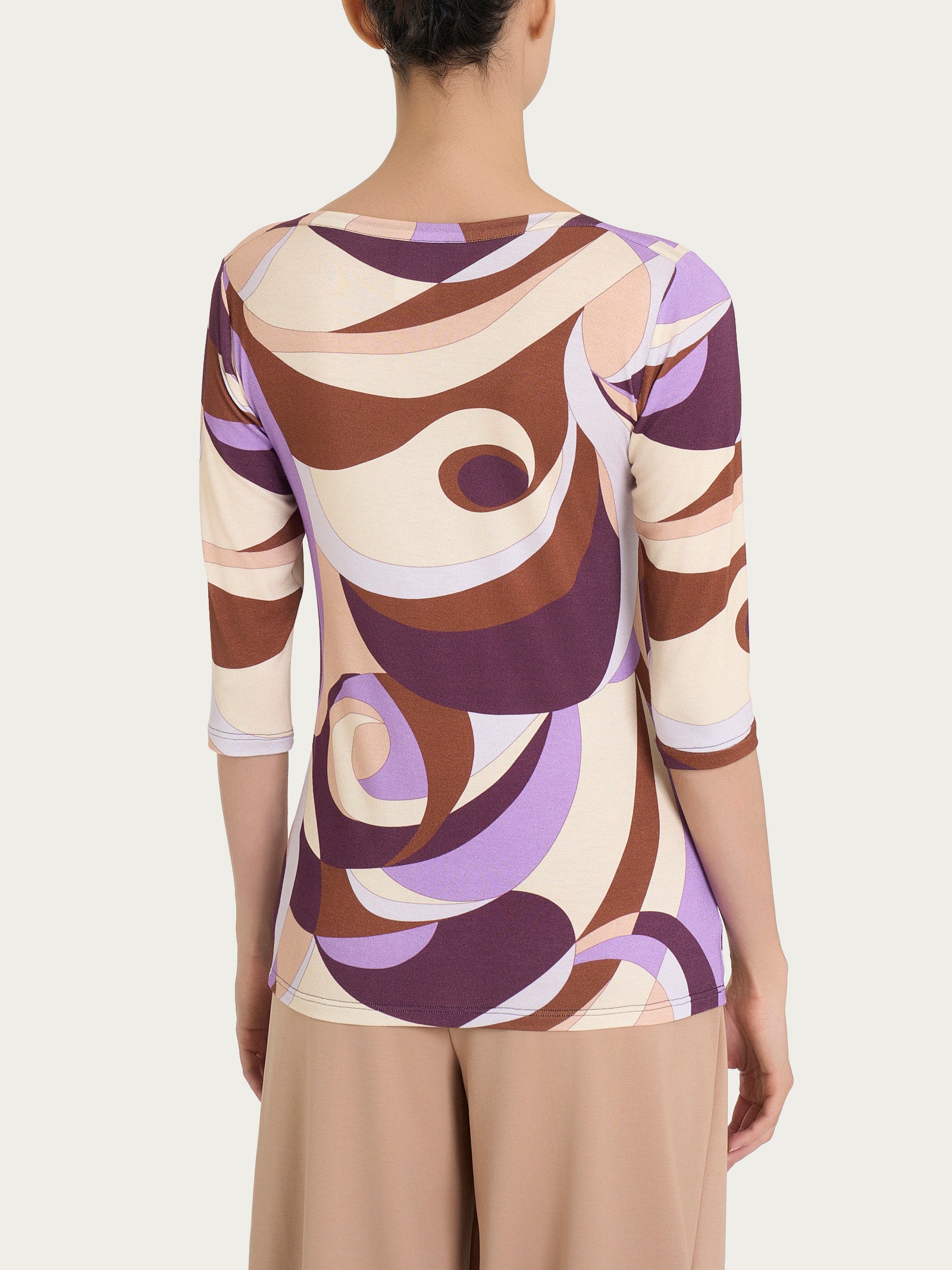 Ragno Viscosa Summer Scollo Barchetta maglietta Fant. Plum Perfect viscosa
