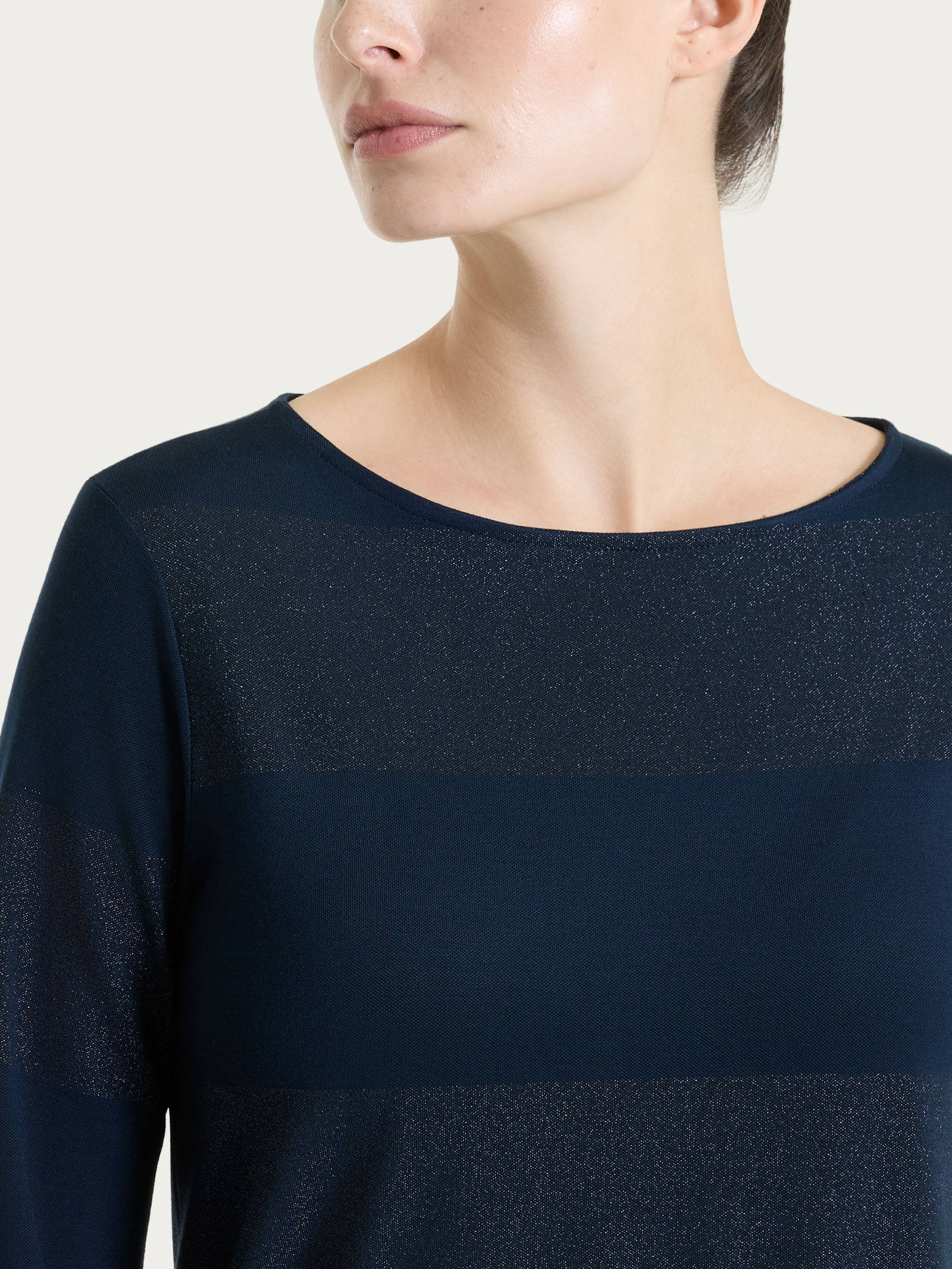 Ragno Summer Light maglietta barchetta righe bleu lurex