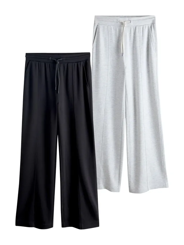 Next pantaloni jogging donna gamba larga jersey confezione da 2