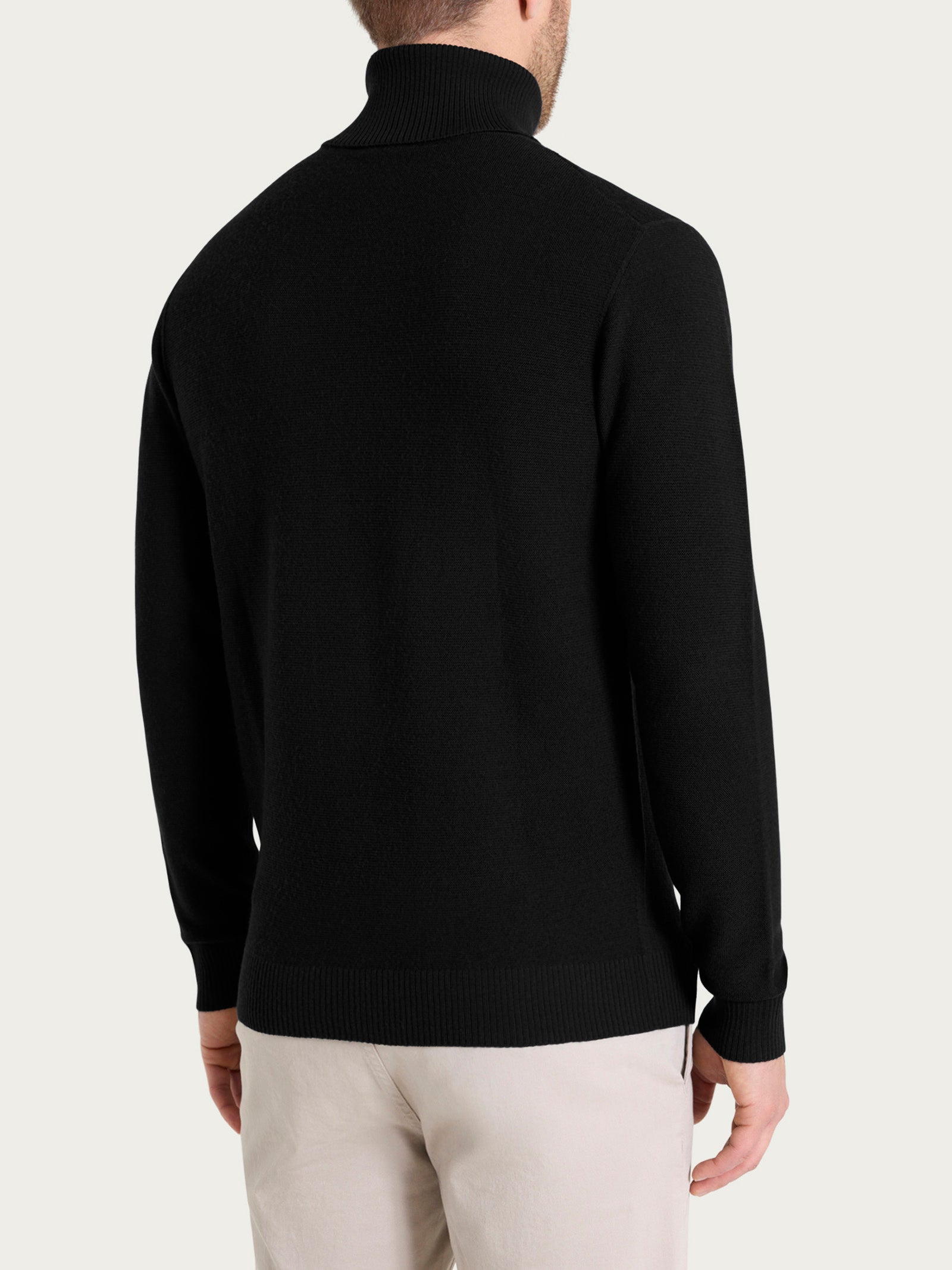 Ragno Merino Soft Dolcevita punto links nero uomo