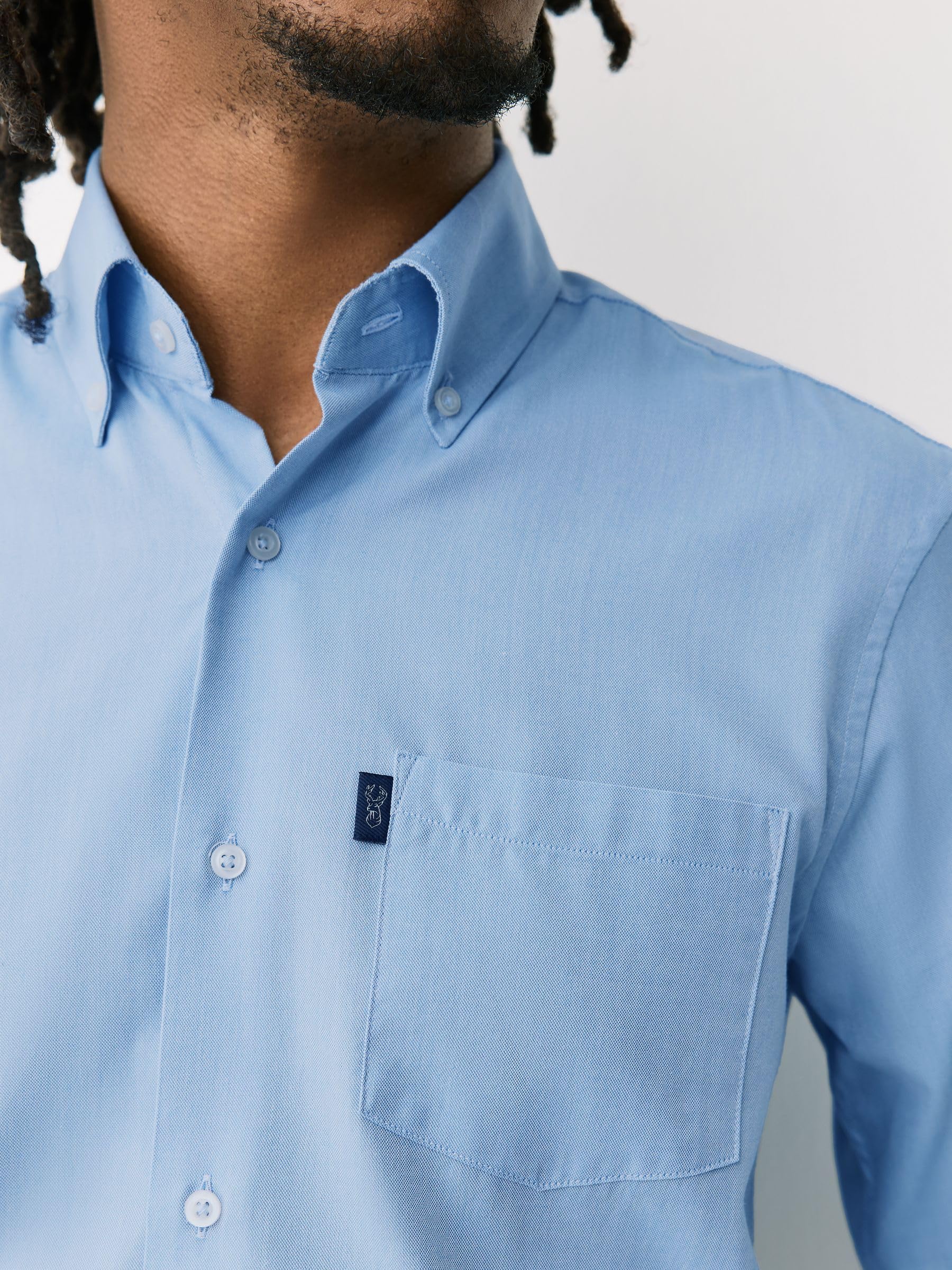 Geo Next camicia oxford slim azzurra L facile da stirare