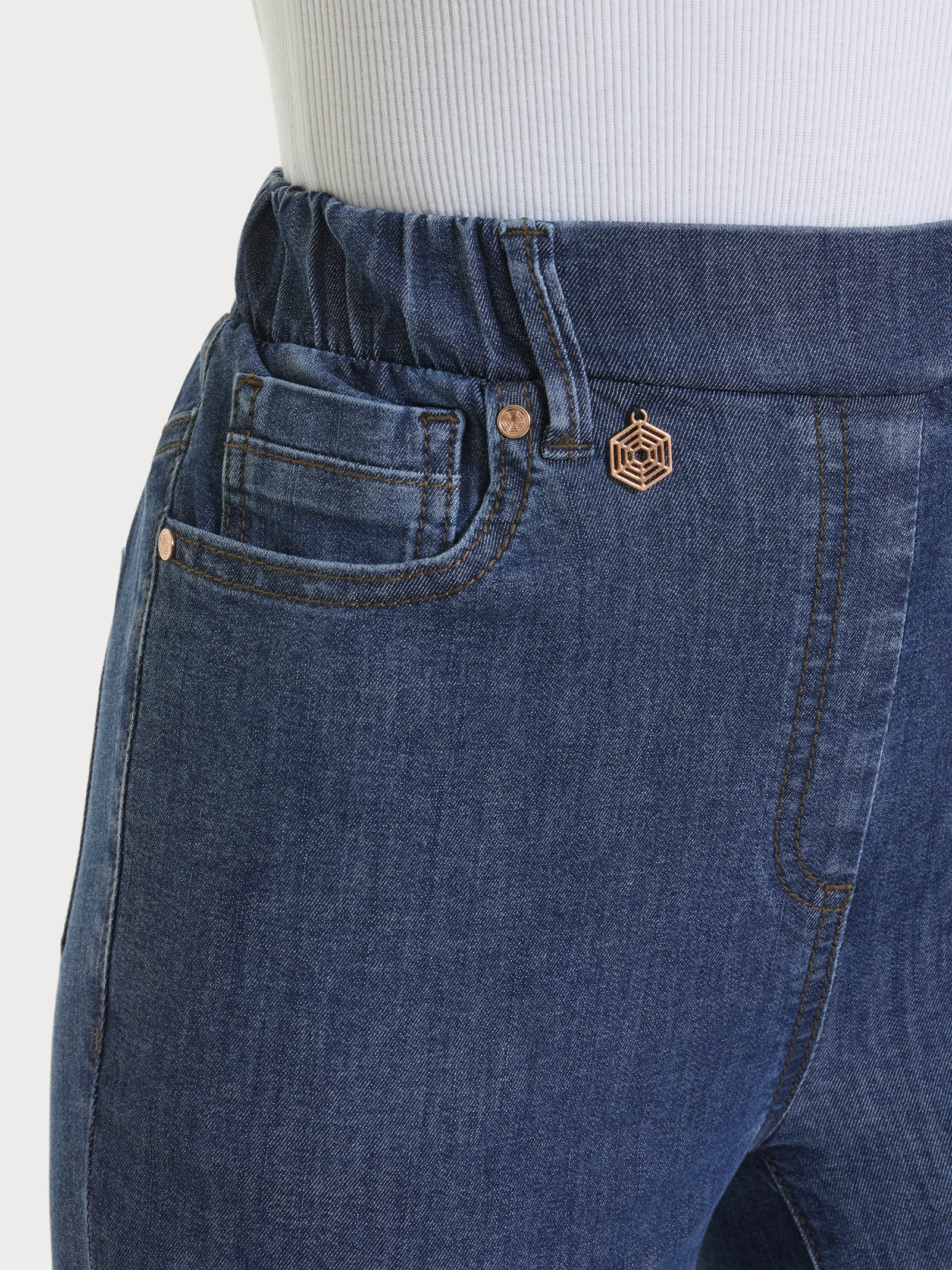 Ragno Super Denim Jeans Flare Vita Piatta Light Denim Elasticizzato