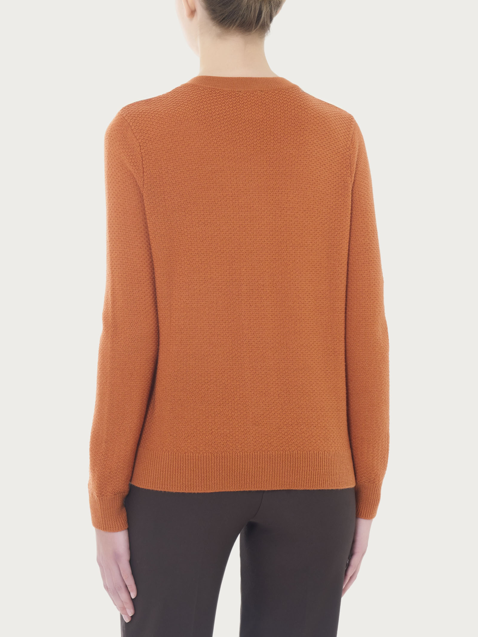 Ragno Merino Soft Cardigan Corto Donna Rust Lana Pura