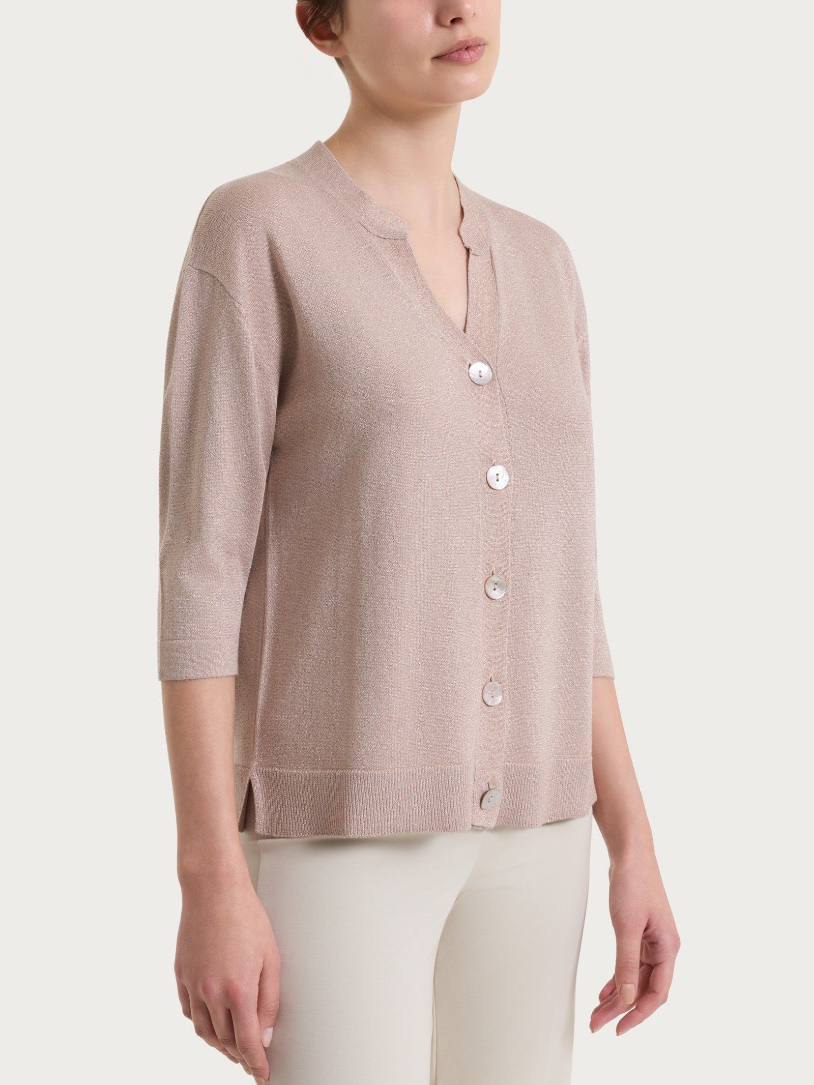 Ragno Summertime Lurex cardigan donna rosa Sphinx
