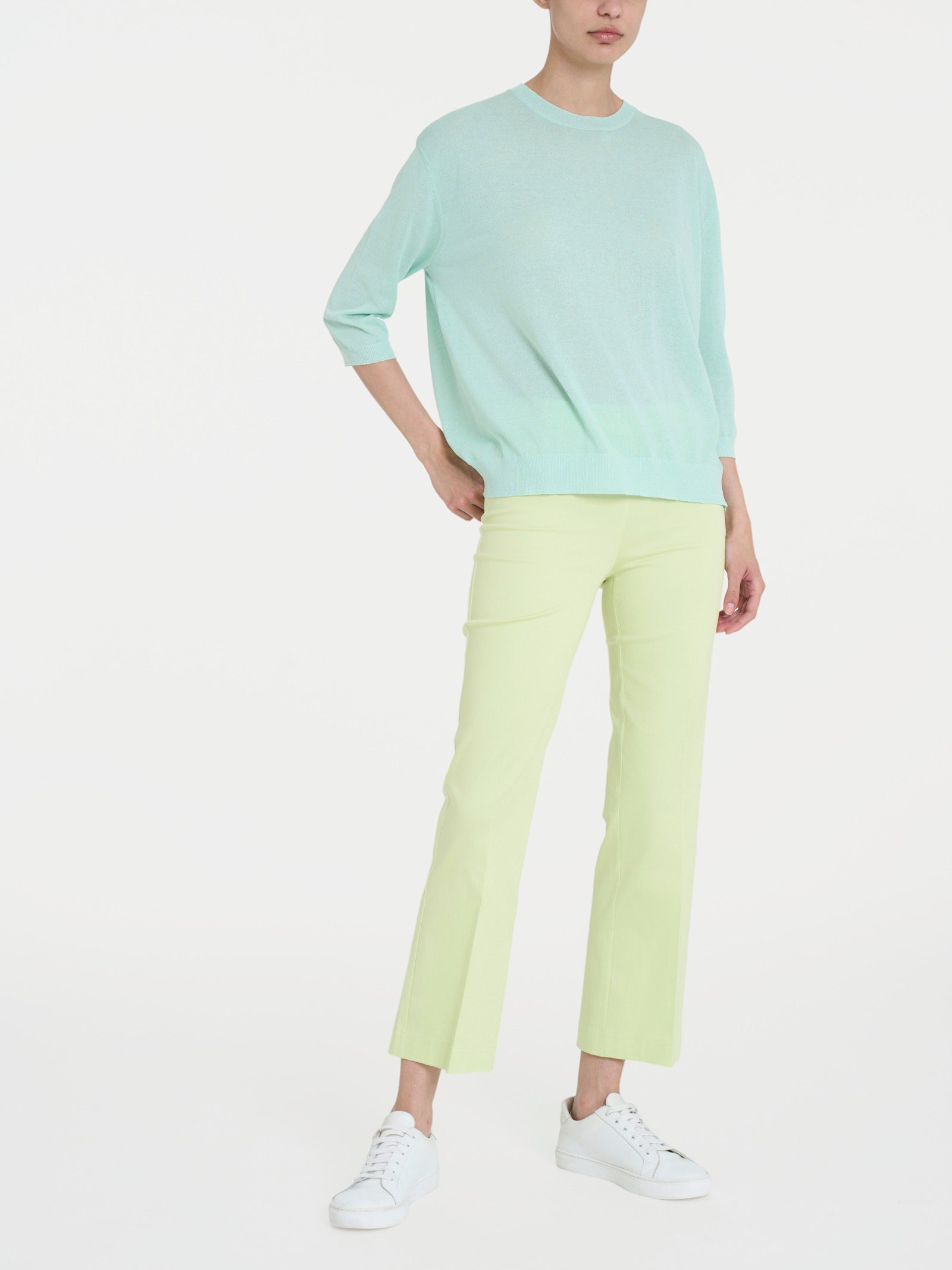 Ragno Maglia Girocollo Manica 3/4 Bird's Egg Green viscosa