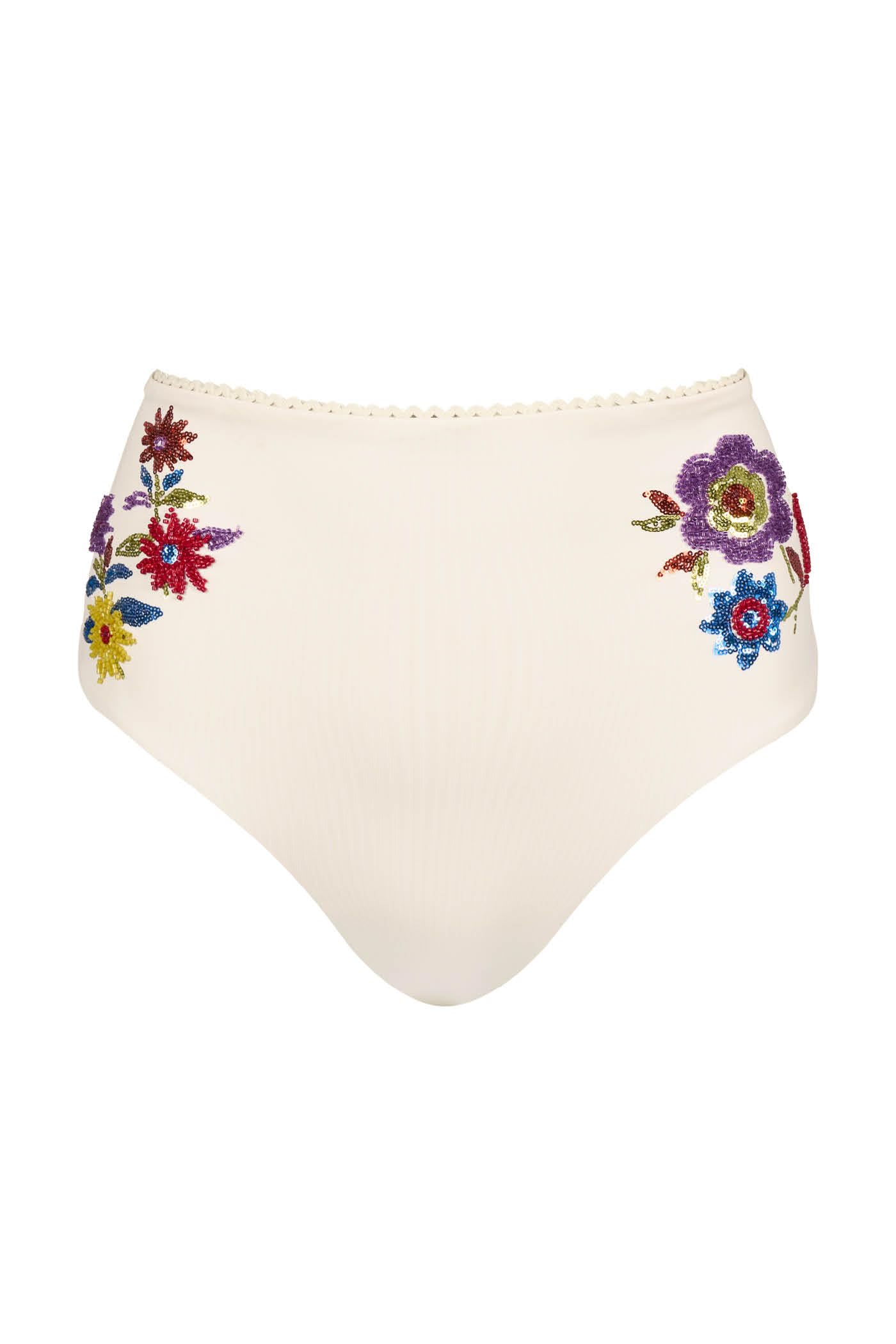 Goldenpoint Encanto slip bikini alto ricami floreali microfibra