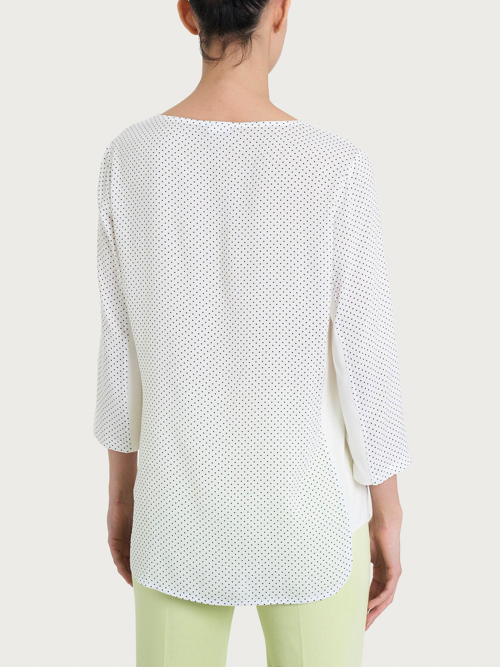 Ragno Viscosa Summer maglia pois bianco manica 3/4 Fant Bianco