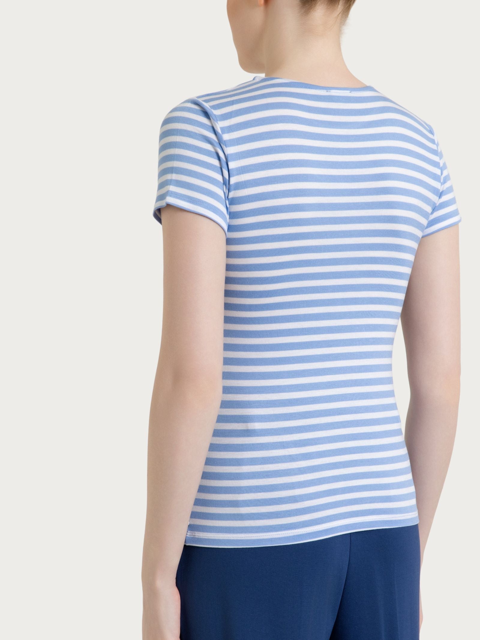 Ragno Viscosa Summer maglietta righe Bel Air Blue skinny