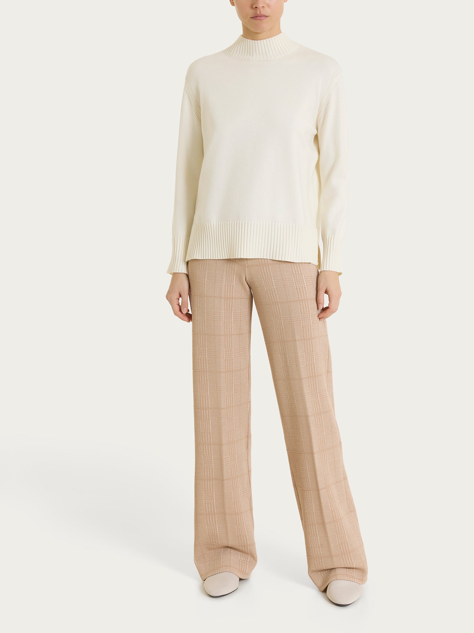 Ragno Soft Wool Lupetto Manica Lunga Avorio maglia boxy