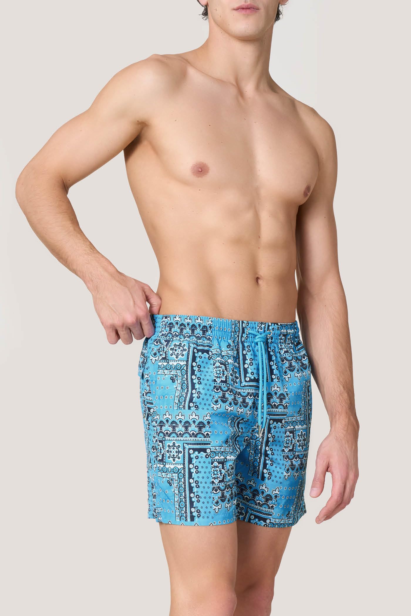 Goldenpoint Bandana costume boxer uomo azzurro nero