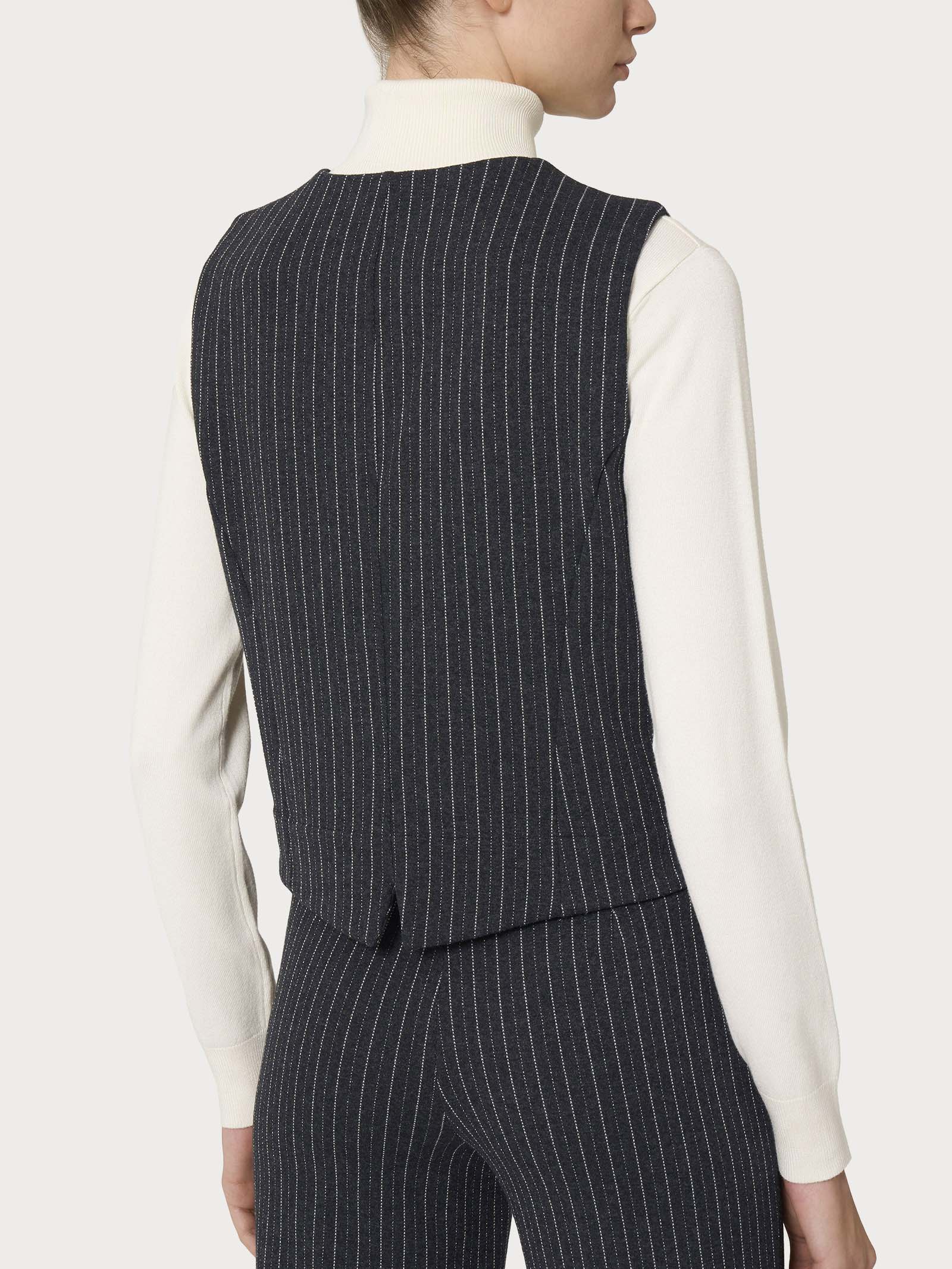 Ragno Eco Jacquard Gilet 4 Bottoni gessato Fant.Oscuro Mel