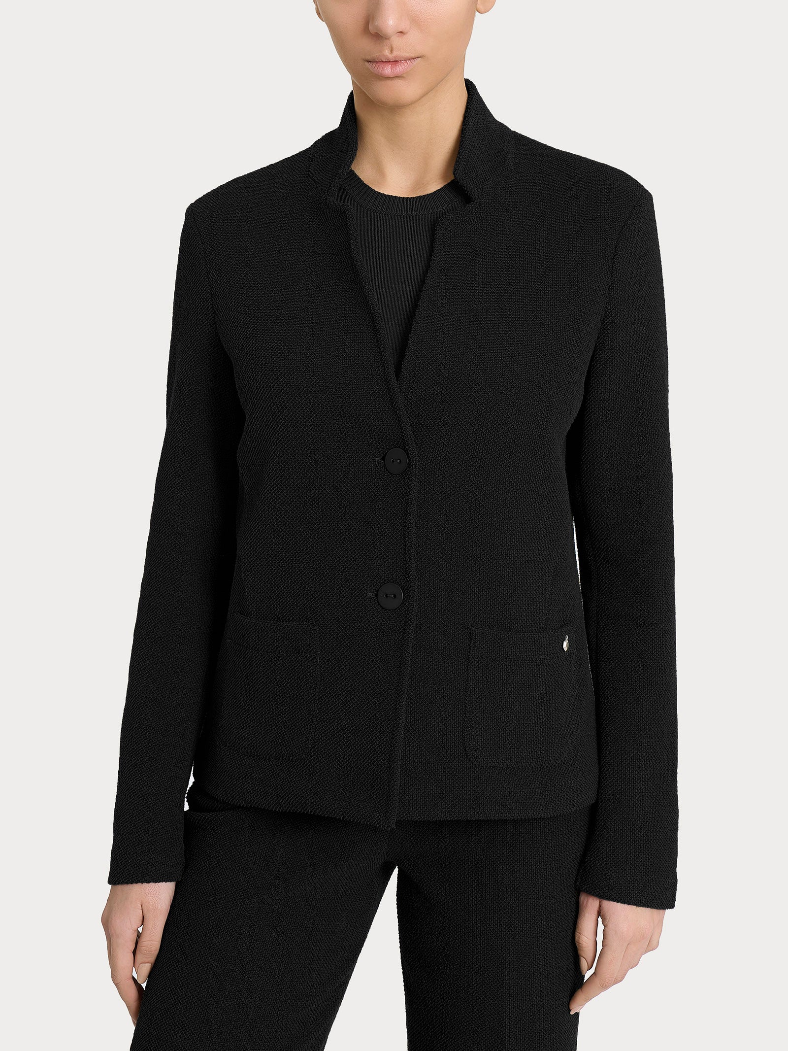 Ragno Relaxed Blazer Corto Japanese Fleece Nero felpato caldo