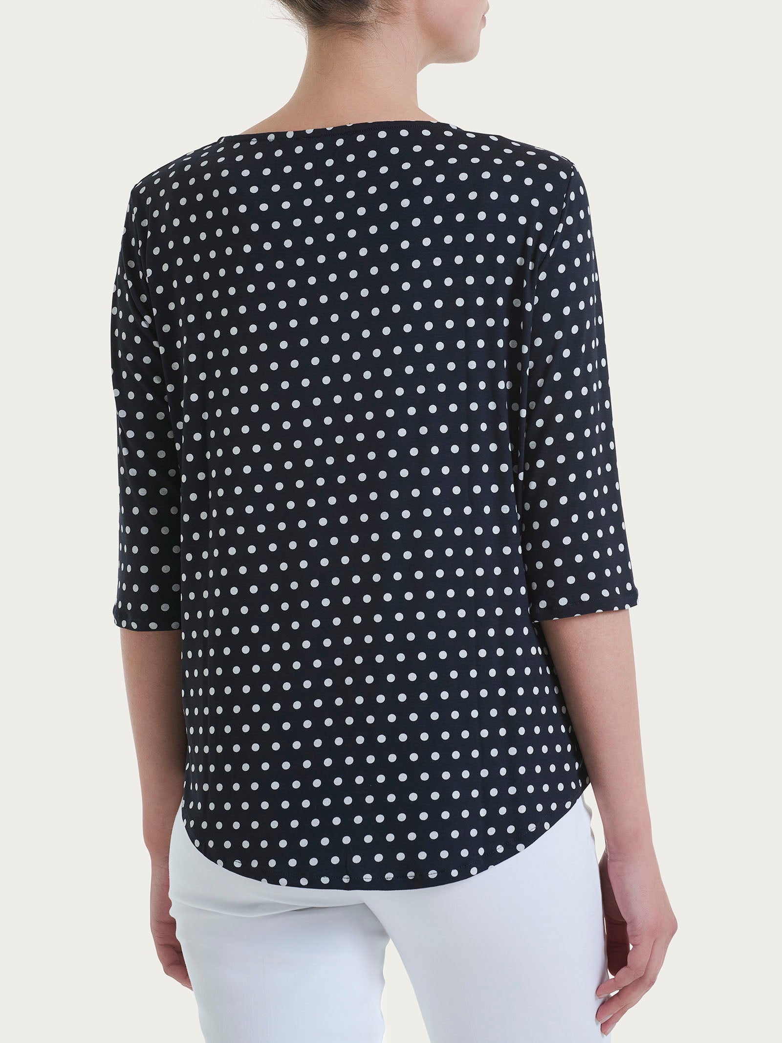 Ragno Viscosa Summer maglietta pois blu manica 3/4