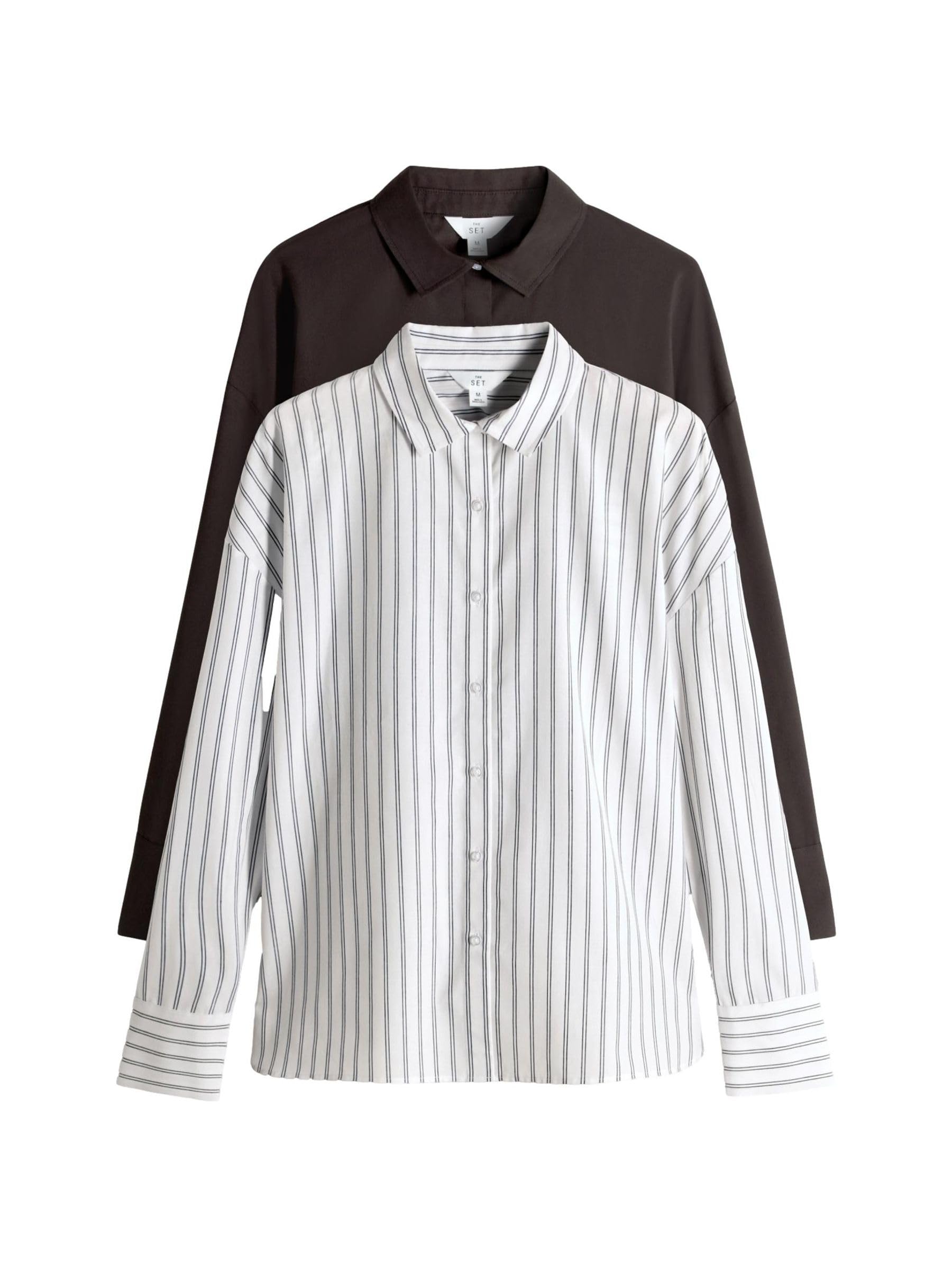 Geo Next The Set camicia popeline cotone 3 pezzi marrone taglia XL
