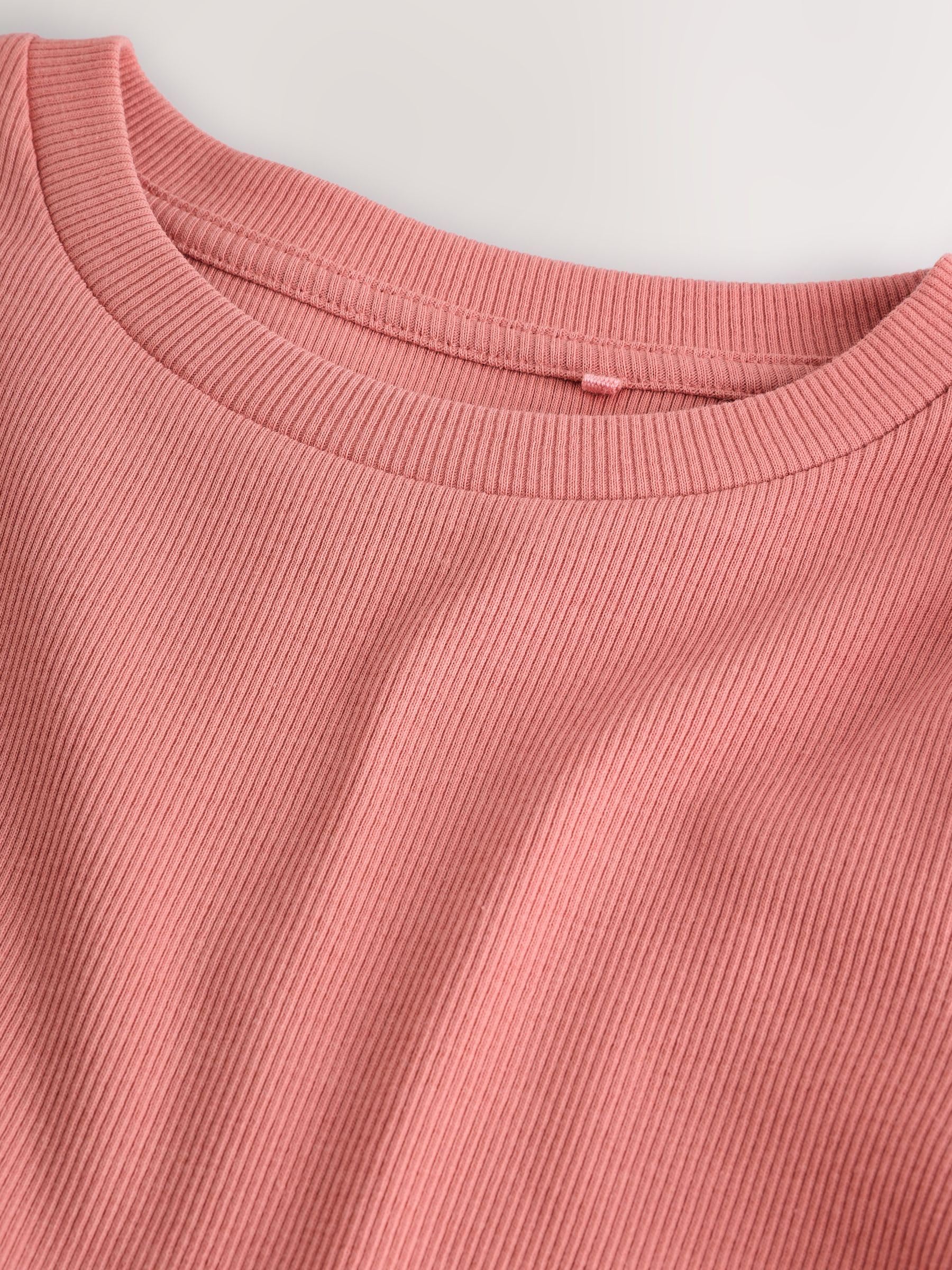 Next 3 top bambina coste maniche lunghe 3 anni nero rosa