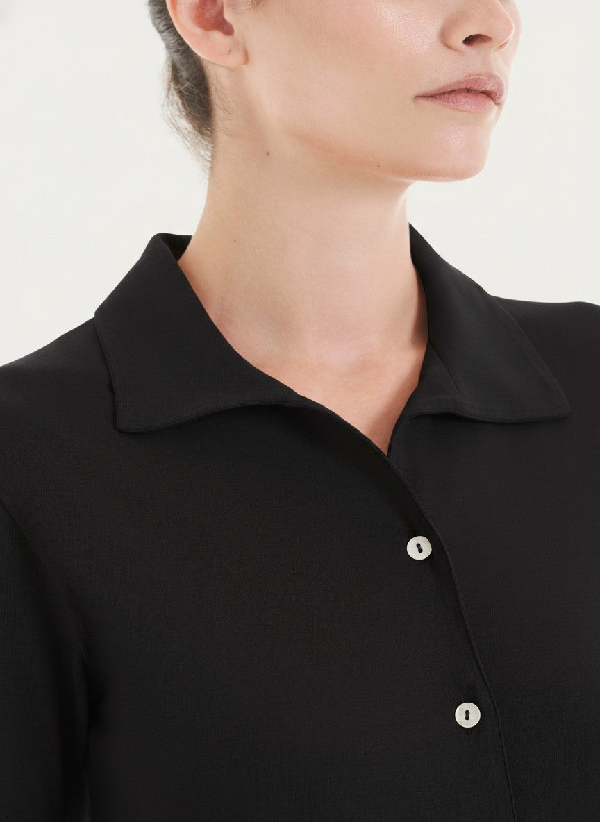 Ragno Ultralight camicia manica 3/4 cotone Nero