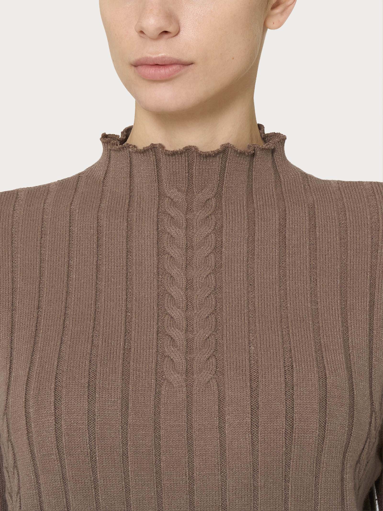 Ragno Super Soft Lupetto Knit Rib Maglia Marrone Pine Bark