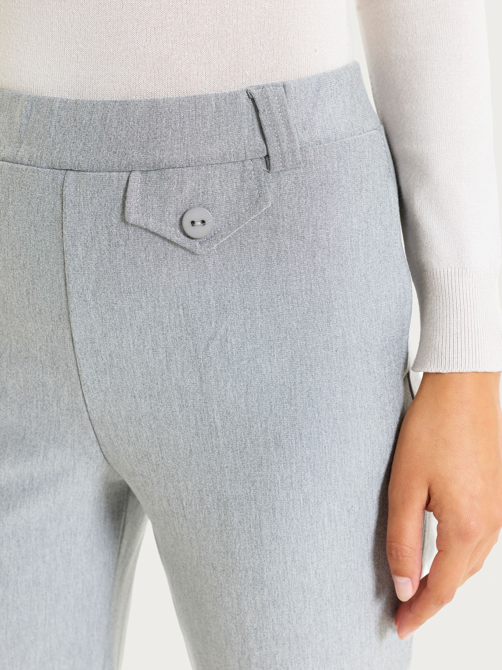 Ragno Compact pantalone dritto grigio melange viscosa