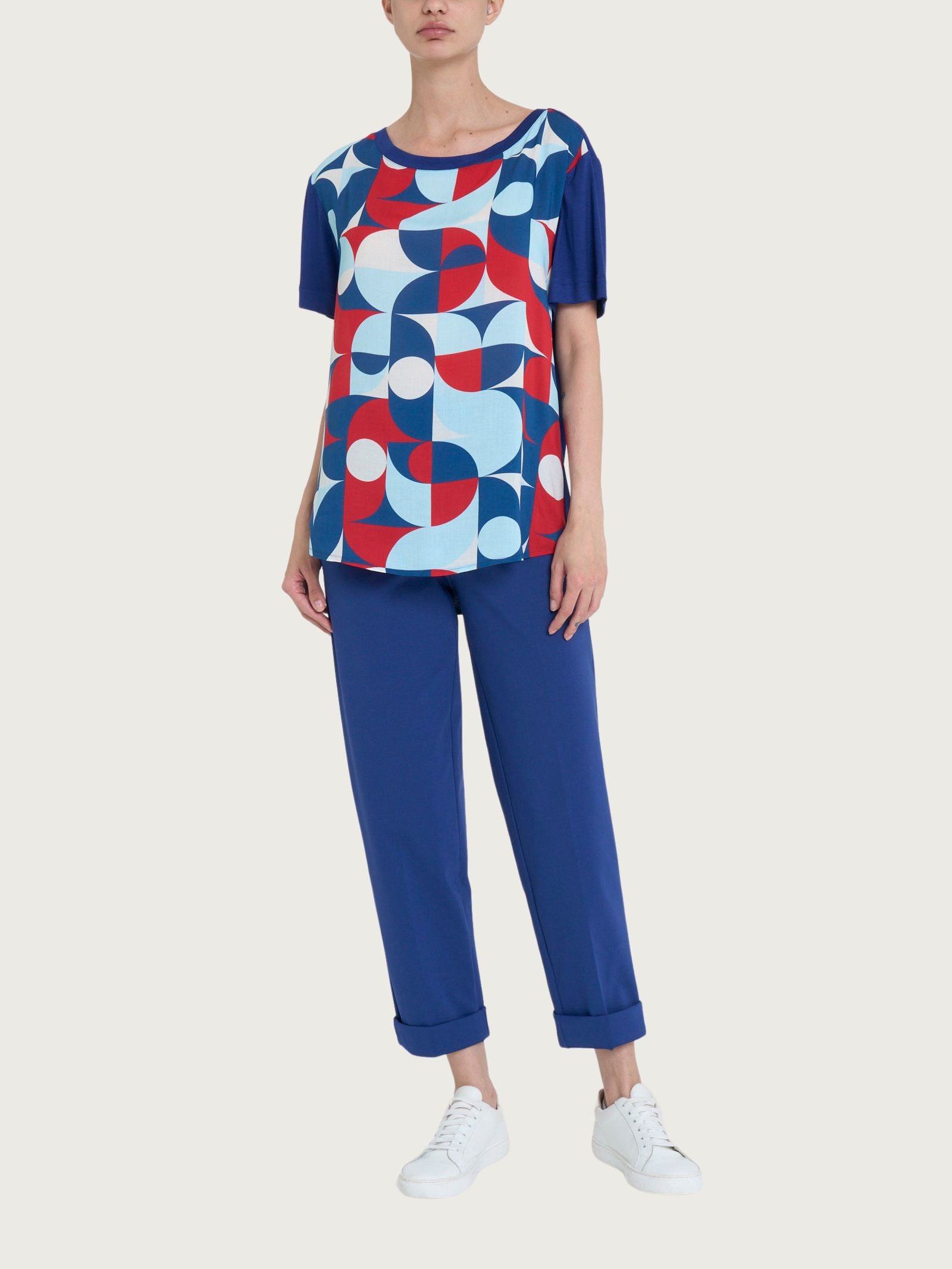 Ragno Viscosa Summer maglietta scollo barchetta fant. blueberry