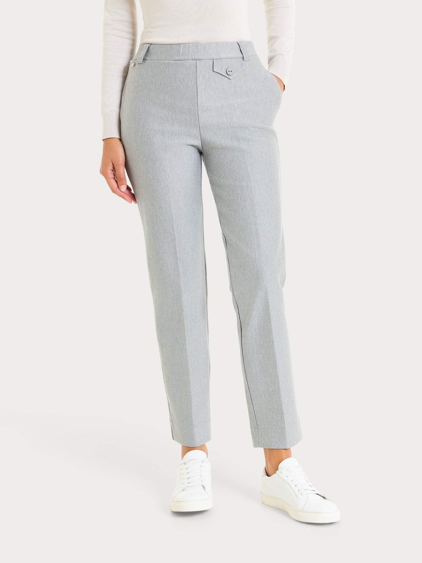 Ragno Compact pantalone dritto grigio melange viscosa