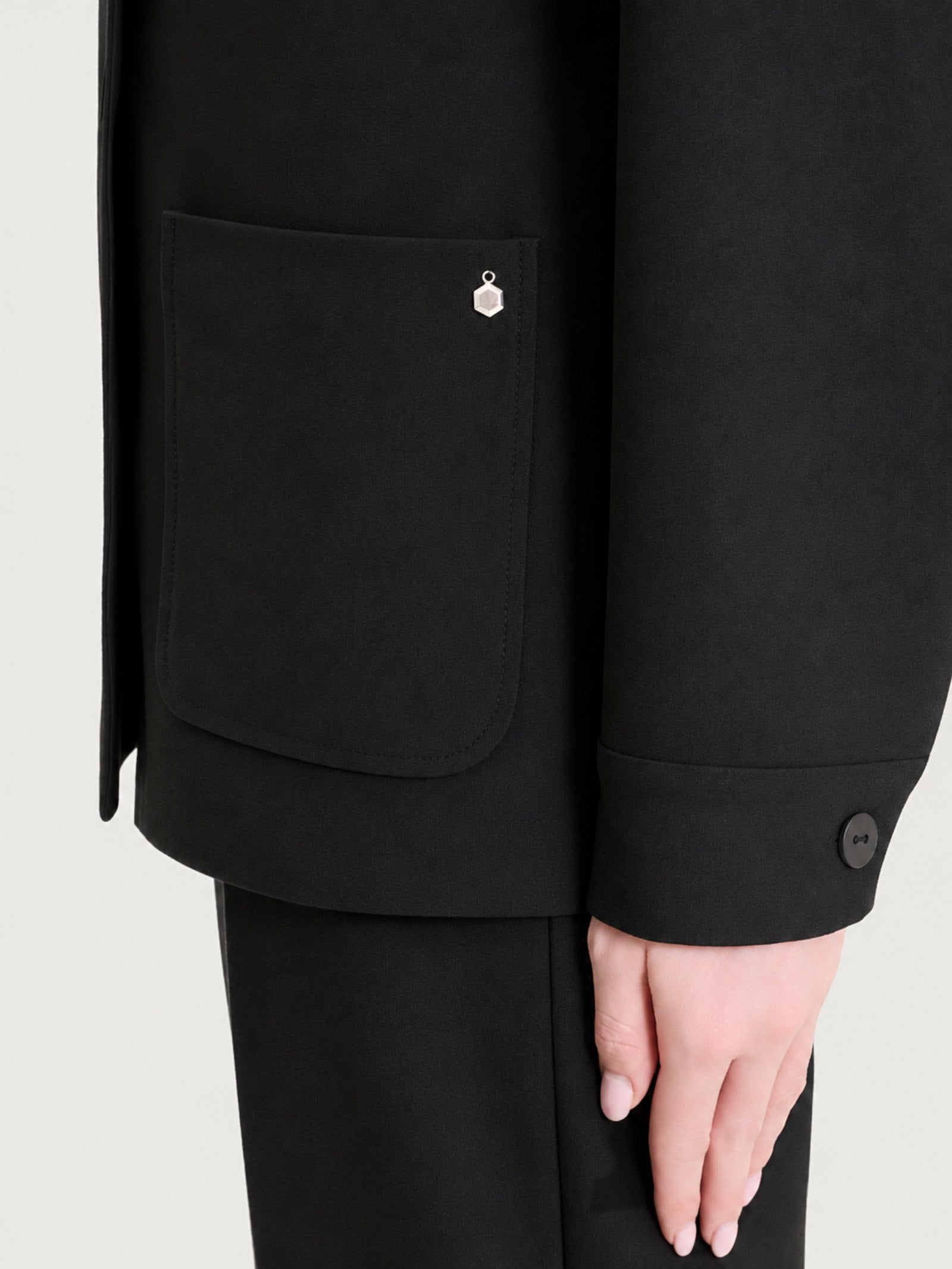 Ragno Compact Giacca Sahariana Tasche Nero Donna