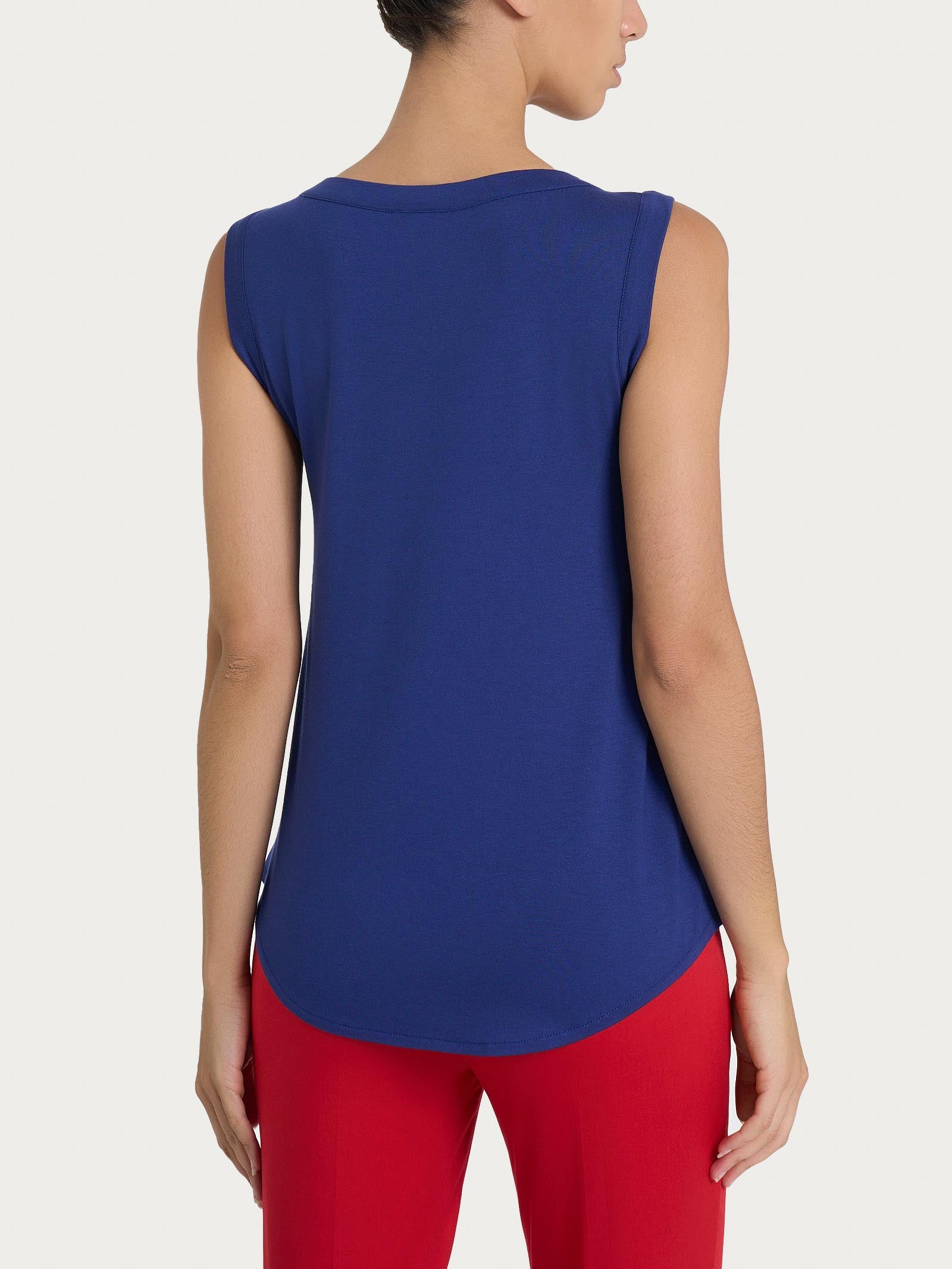 Ragno Gem Top Spalla Larga Viscosa Blueberry
