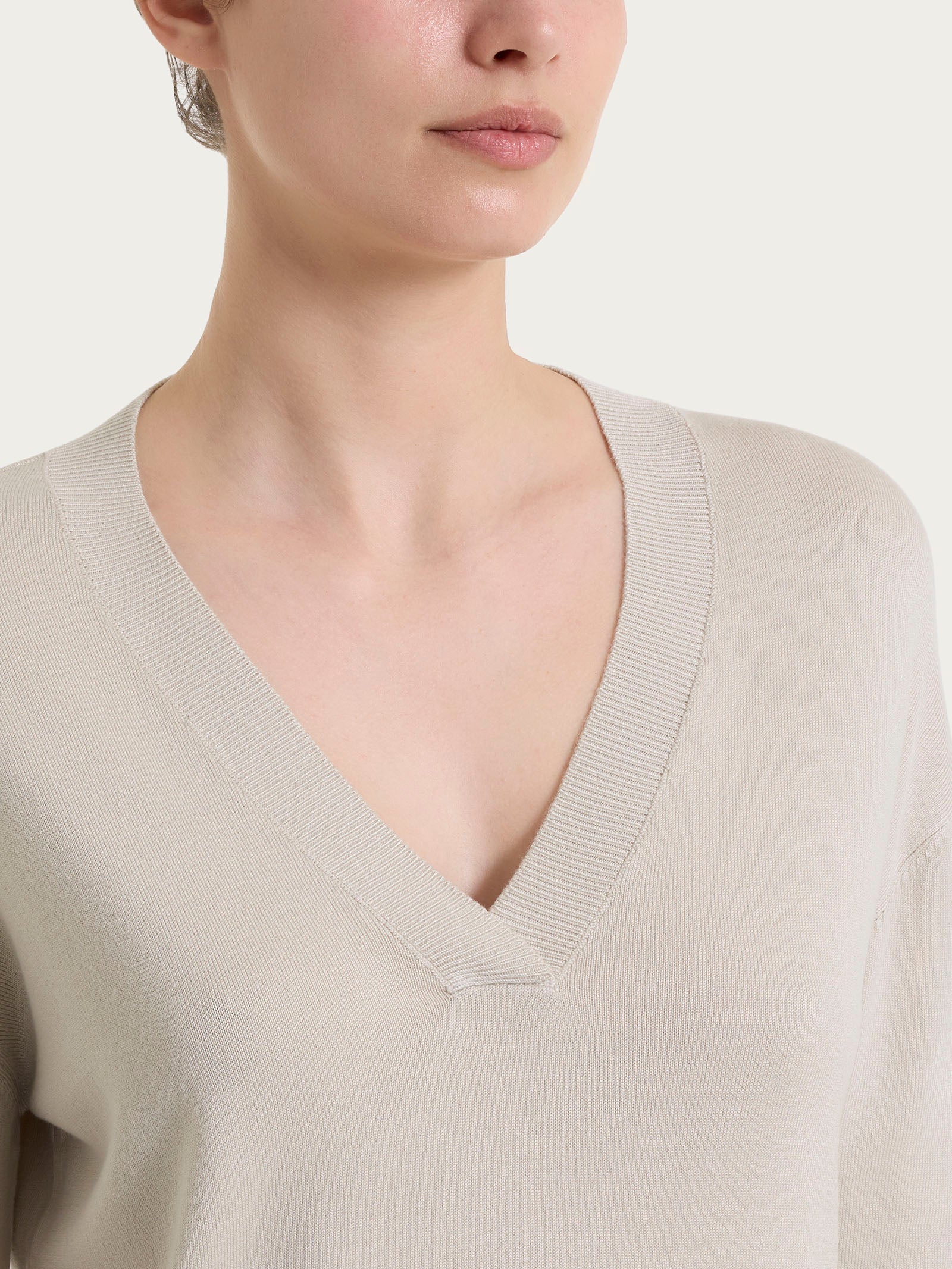 Ragno Summertime maglia scollo a V Champignon manica 3/4