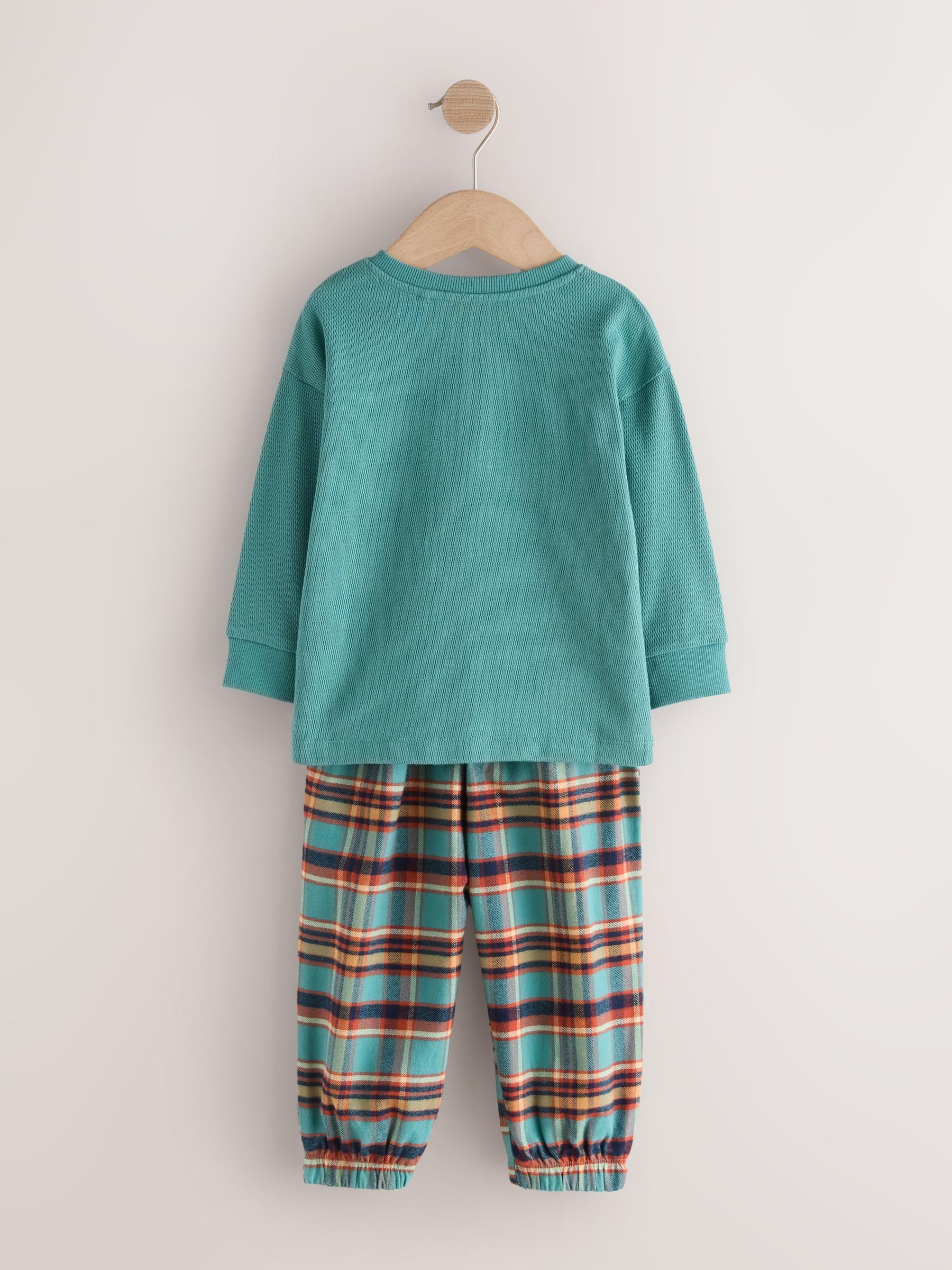 Next pigiami bambino 74-80 3 pezzi pantaloni quadri
