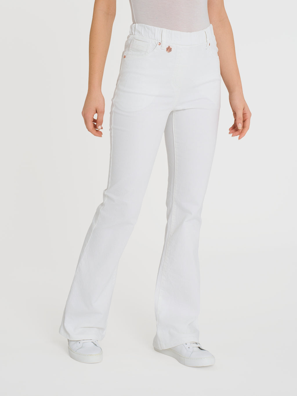 Ragno Super Denim jeans flare White tasche elasticizzati