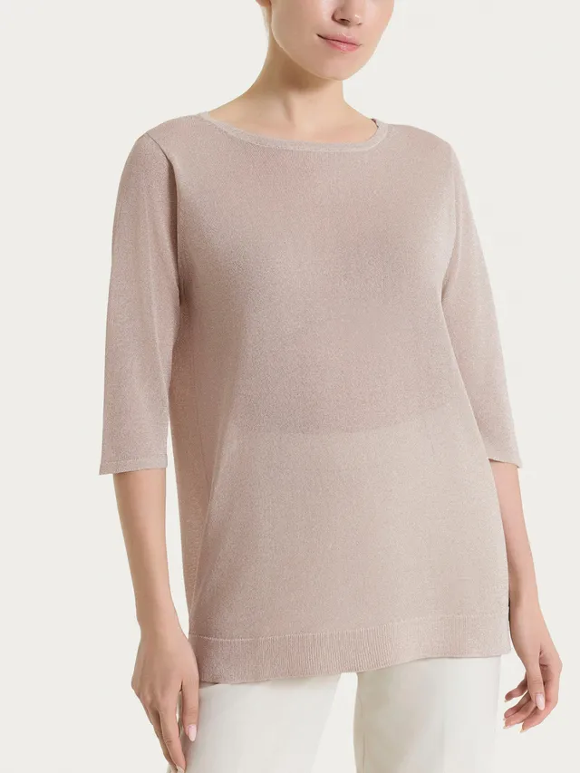 Ragno Crêpe Lurex Manica 3/4 Barchetta maglia sphinx luminosa