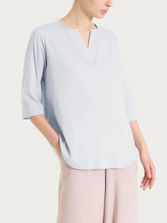 Ragno Blusa scollo a V Voile Stretch Lilac Hint rosa