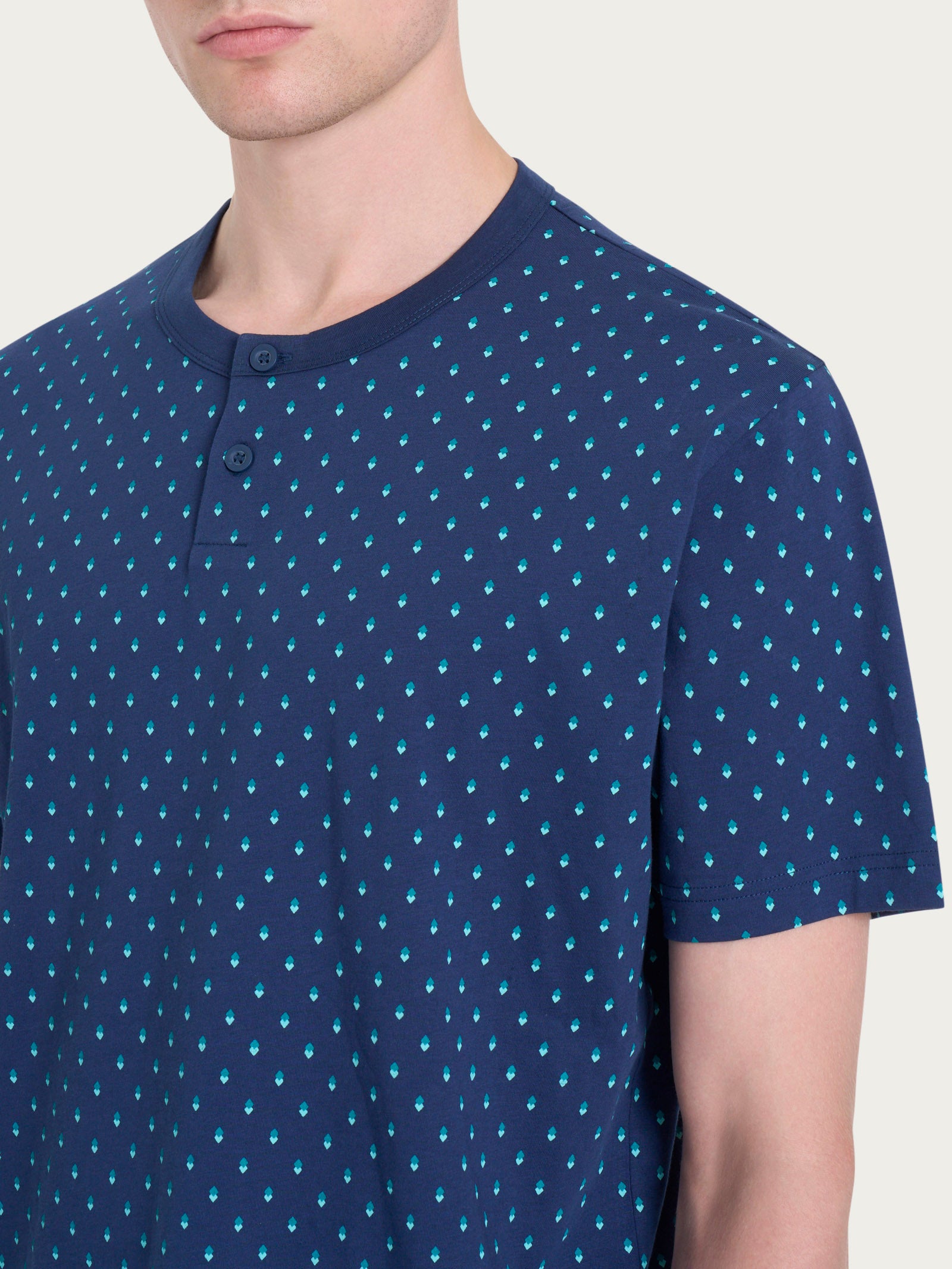 Ragno Jersey Cotone Pigiama Corto Naval Academy Uomo Serafino