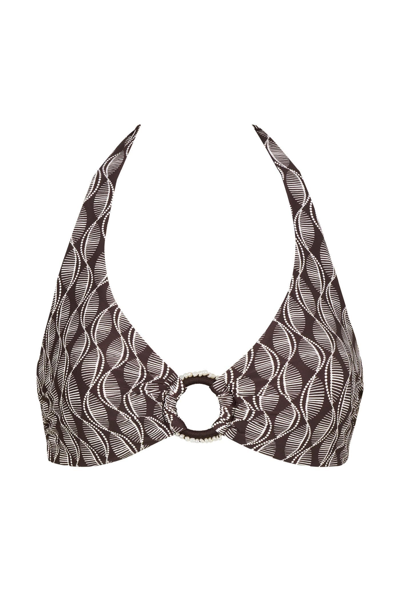 Goldenpoint Seashell triangolo fisso anello top bikini geometrico