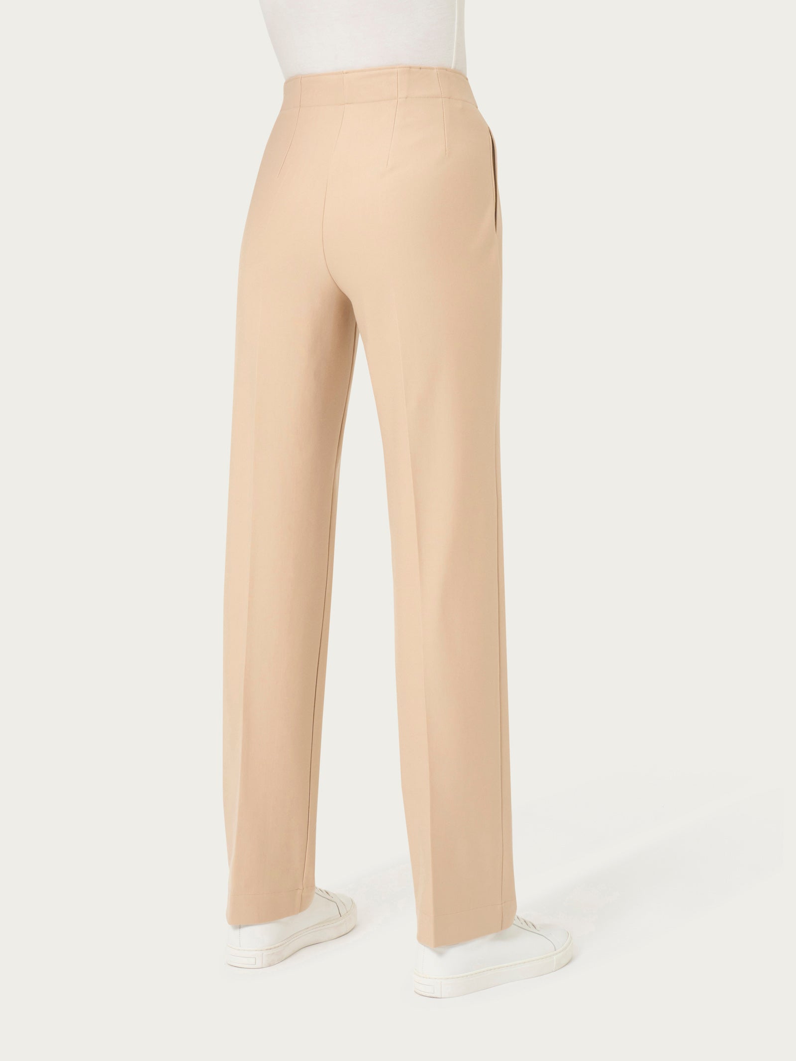Ragno Compact Pantalone The Straight Leg Irish Cream con Risvolto