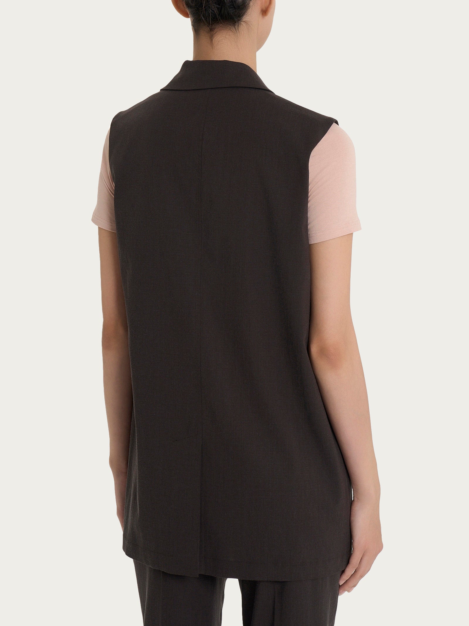 Ragno Super Natural Gilet Lungo Tencel Chocolate Torte