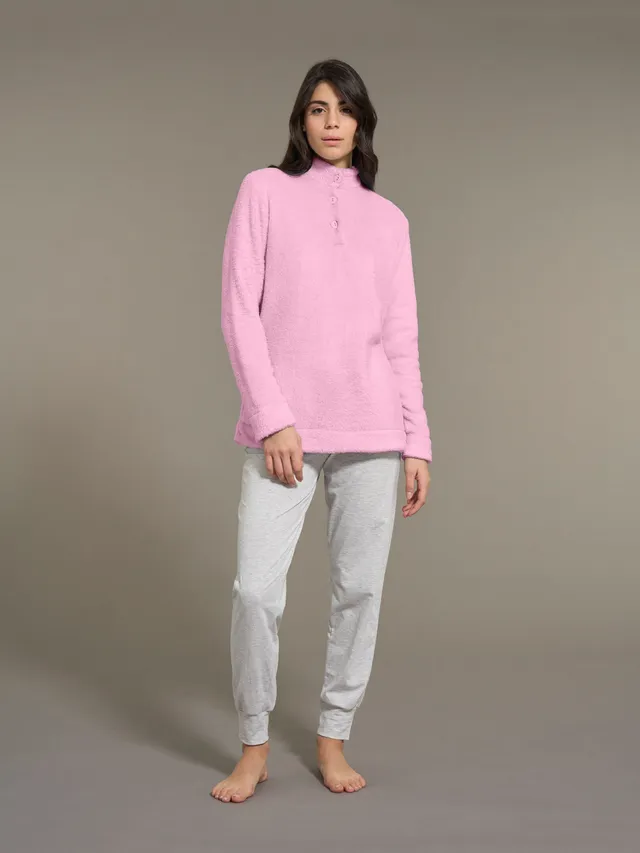Ragno Pigiama Serafino Polar Fleece Mauve Mist Caldo