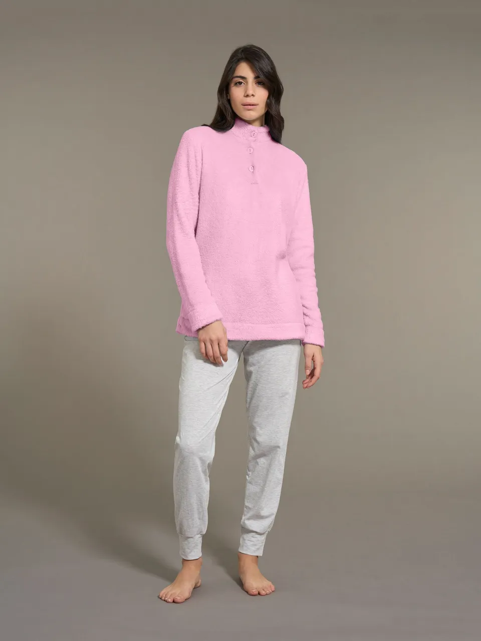 Ragno Pigiama Serafino Polar Fleece Mauve Mist Caldo