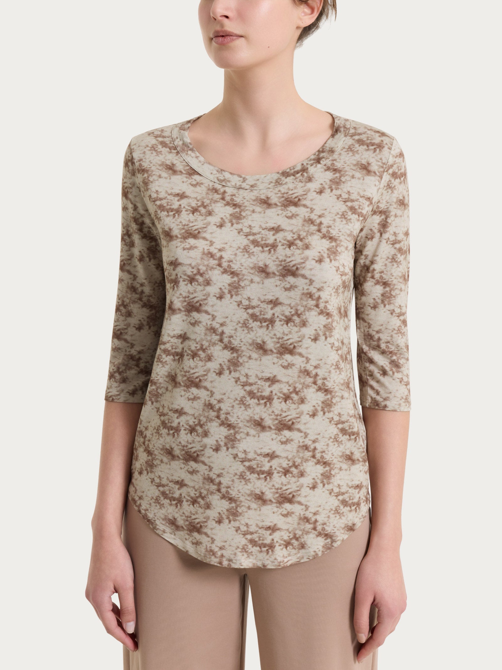 Ragno Gem t-shirt manica 3/4 crepe fantasia Dark Olive