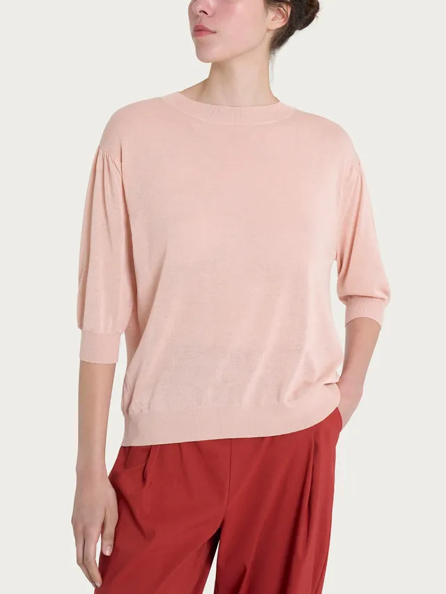 Ragno Viscosa Maglia Palloncino Cameo Rose Crepe