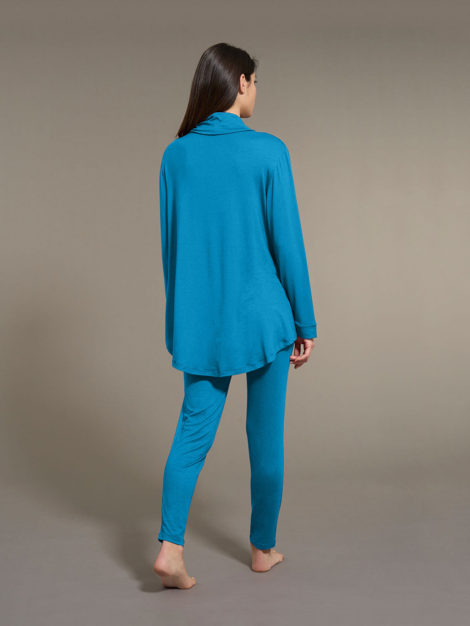 Ragno Interlock Pigiama Lungo Collo Vulcano Vallarta Blue invernale