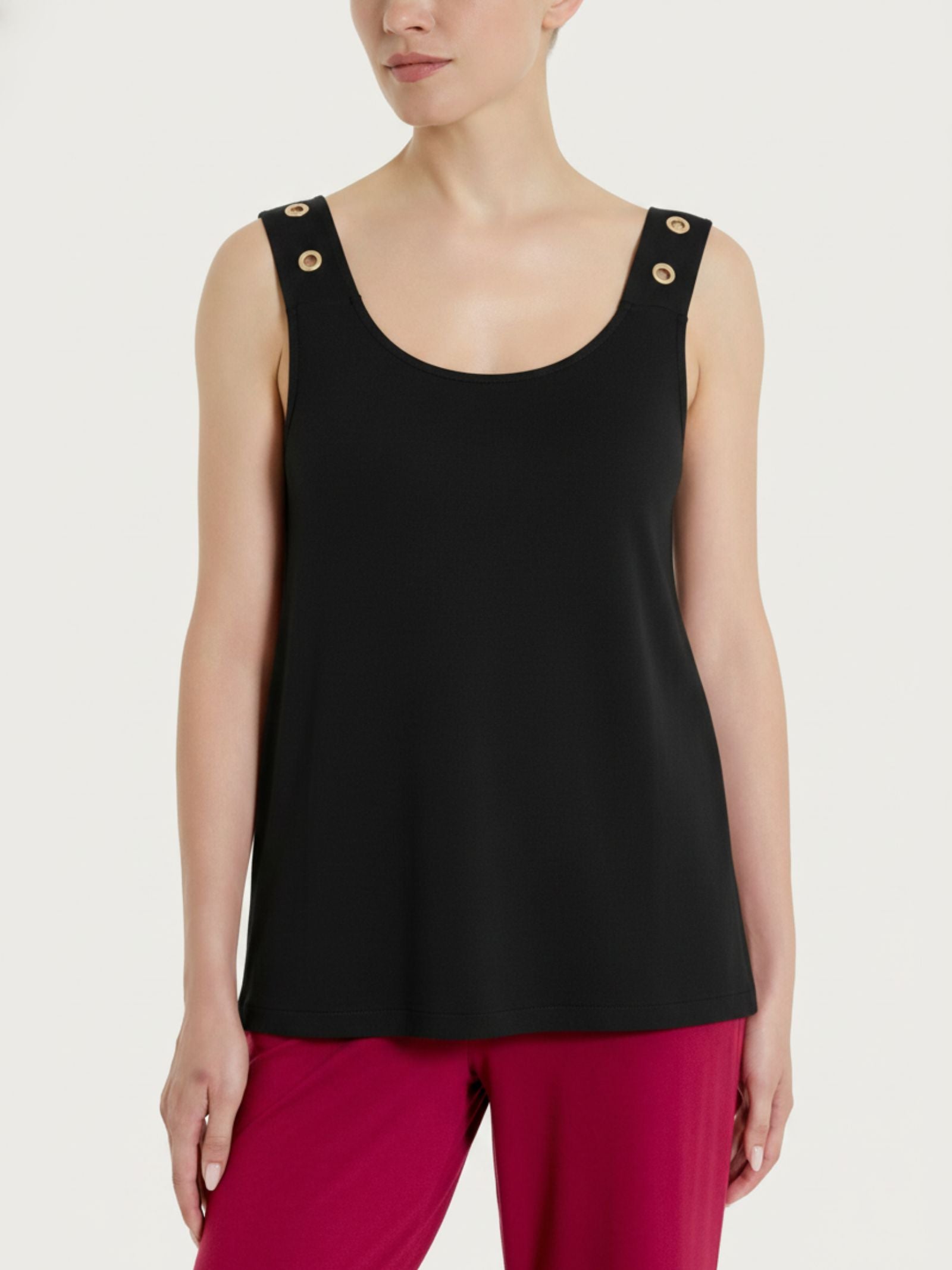 Ragno Viscosa Summer Top spalla larga canotta nero