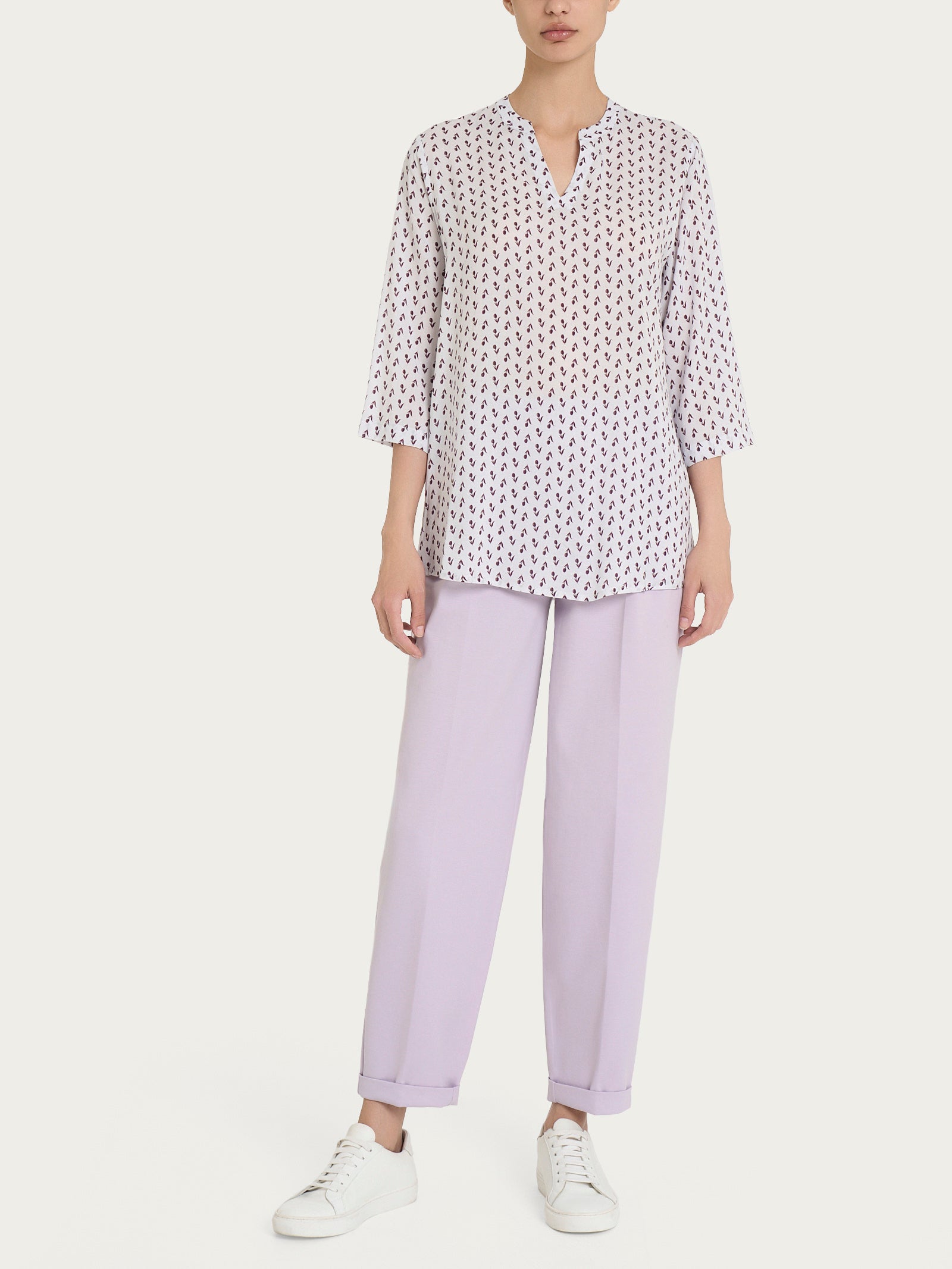 Ragno EcoSeta Blusa Scollo V Dawn Blue manica 3/4