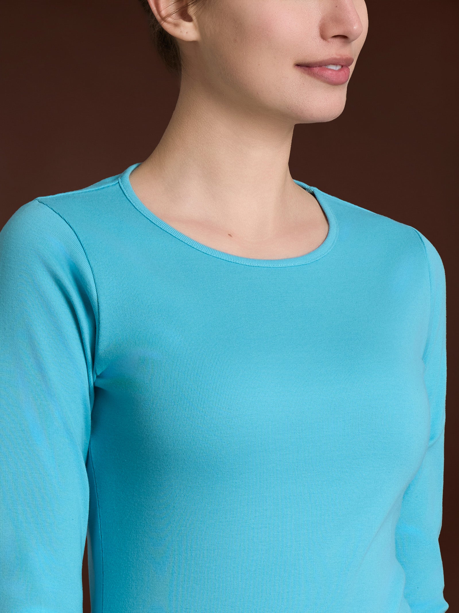 Ragno Thermo Cotton Maglia Girocollo Manica Lunga Azzurra Calda