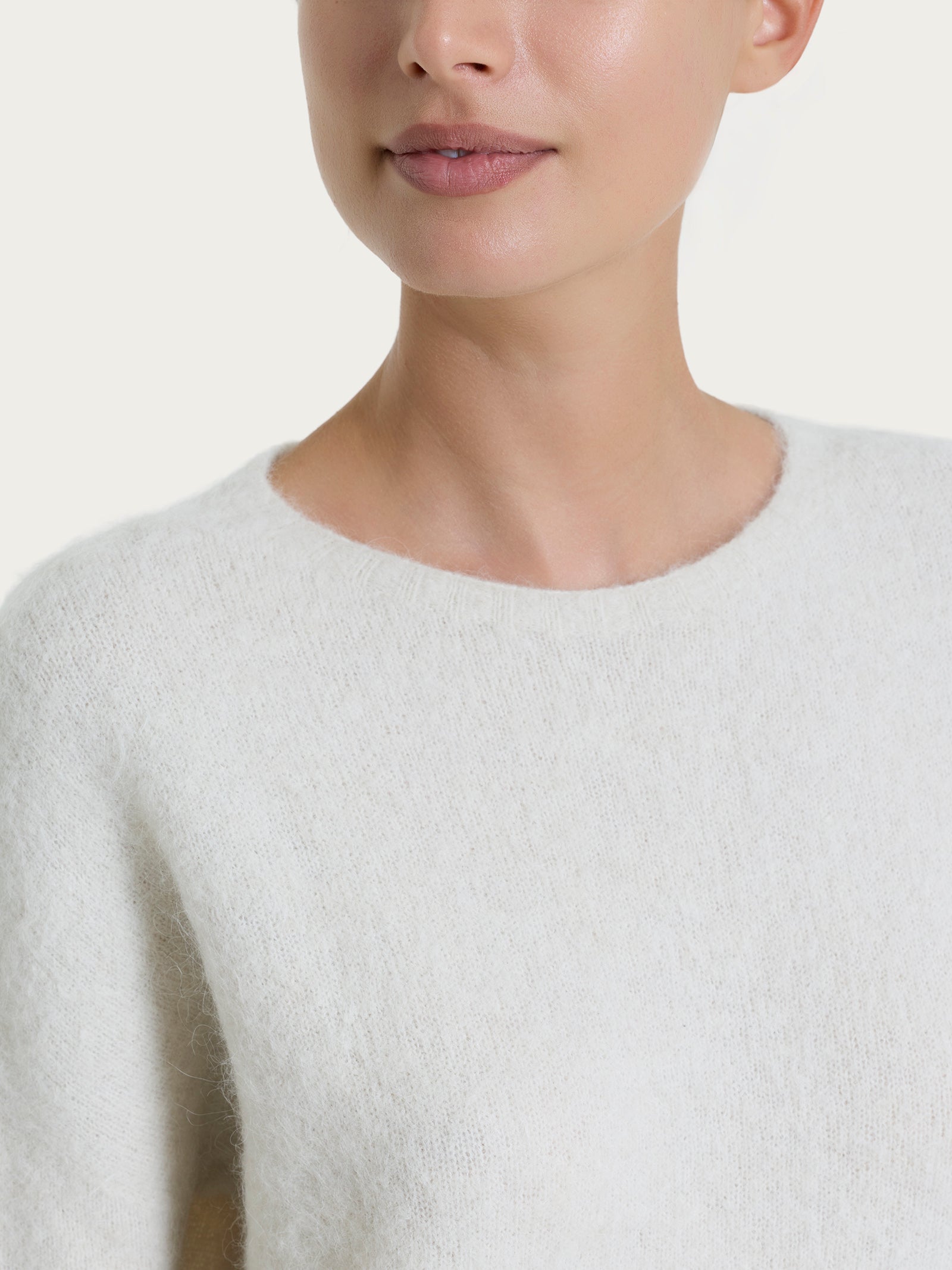 Ragno Maglia Girocollo Boxy Misto Alpaca Avorio calda