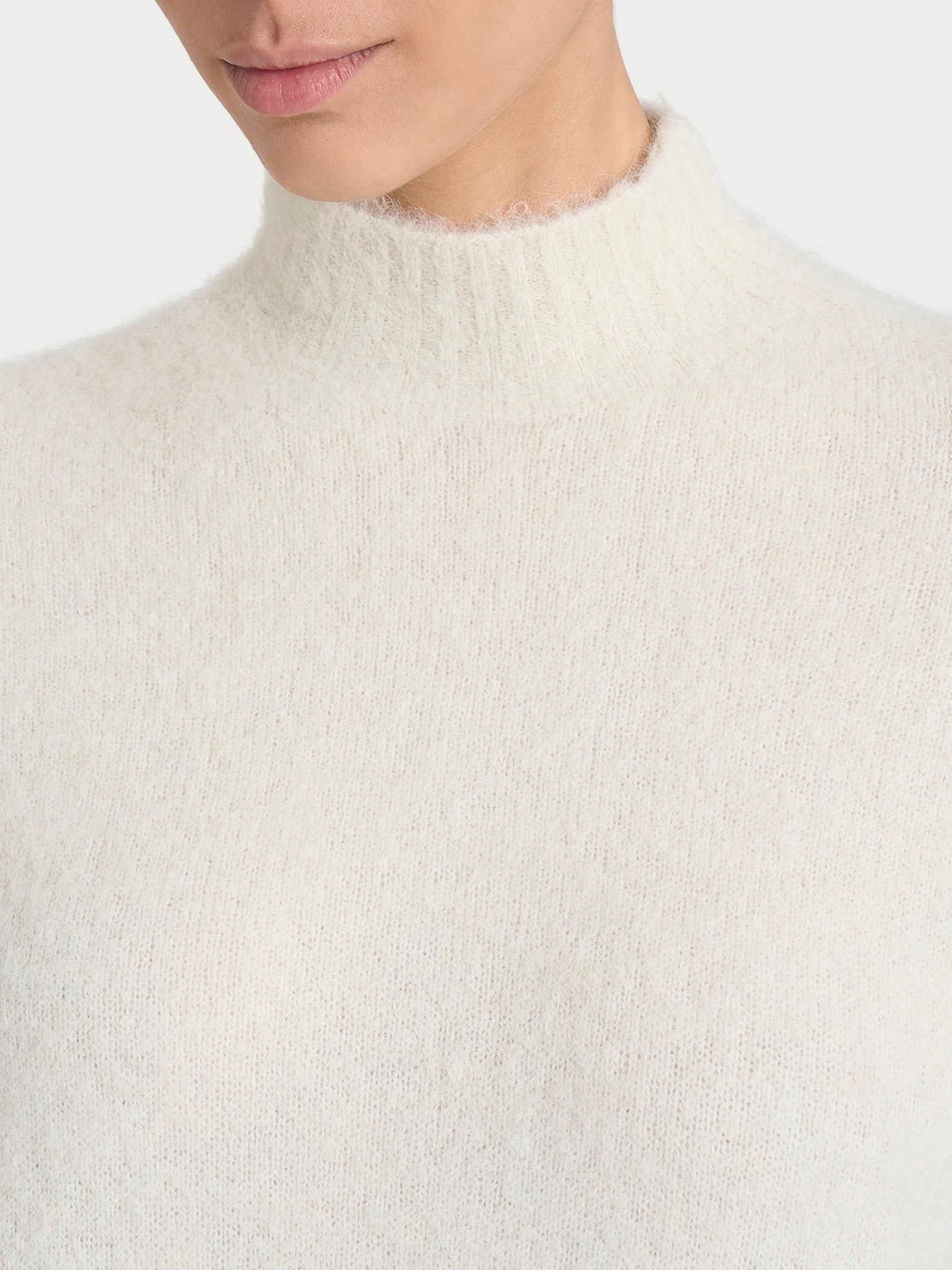 Ragno Lupetto Misto Alpaca Maglia Avorio Boxy