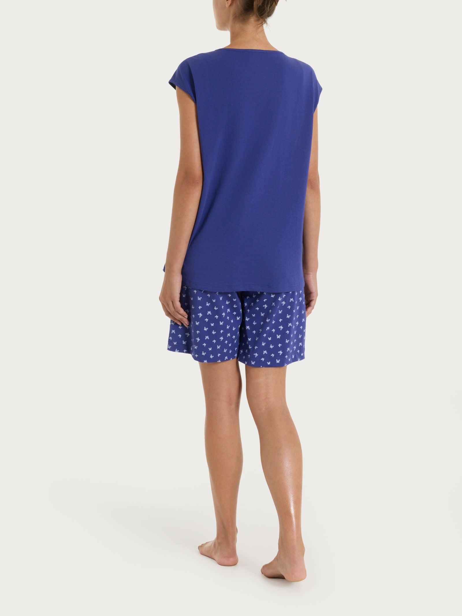 Ragno Jersey Cotone Pigiama Corto Fant. Navy Blue farfalle